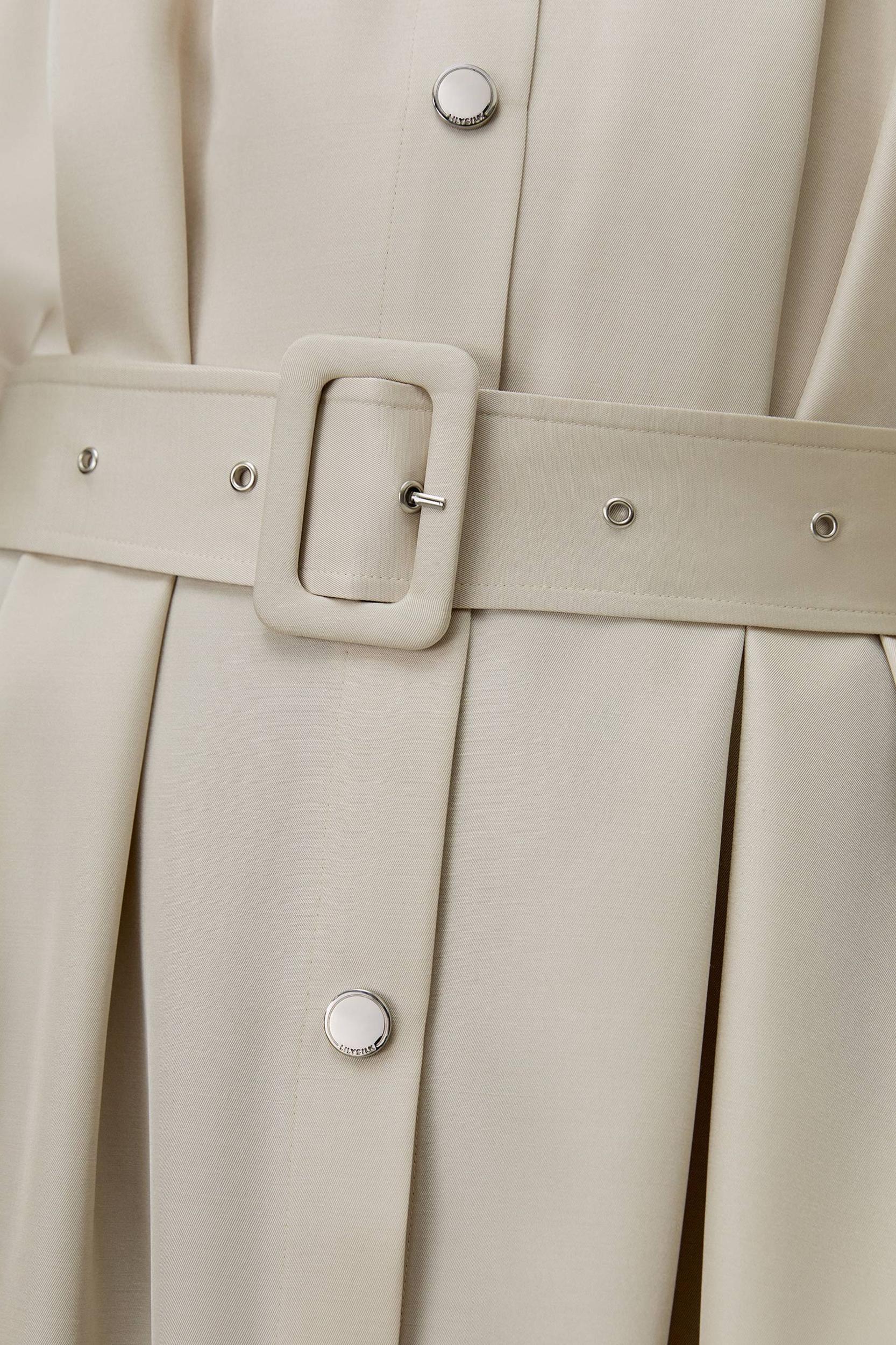 Belted Silk-Wool Windbreaker Dress Product Image