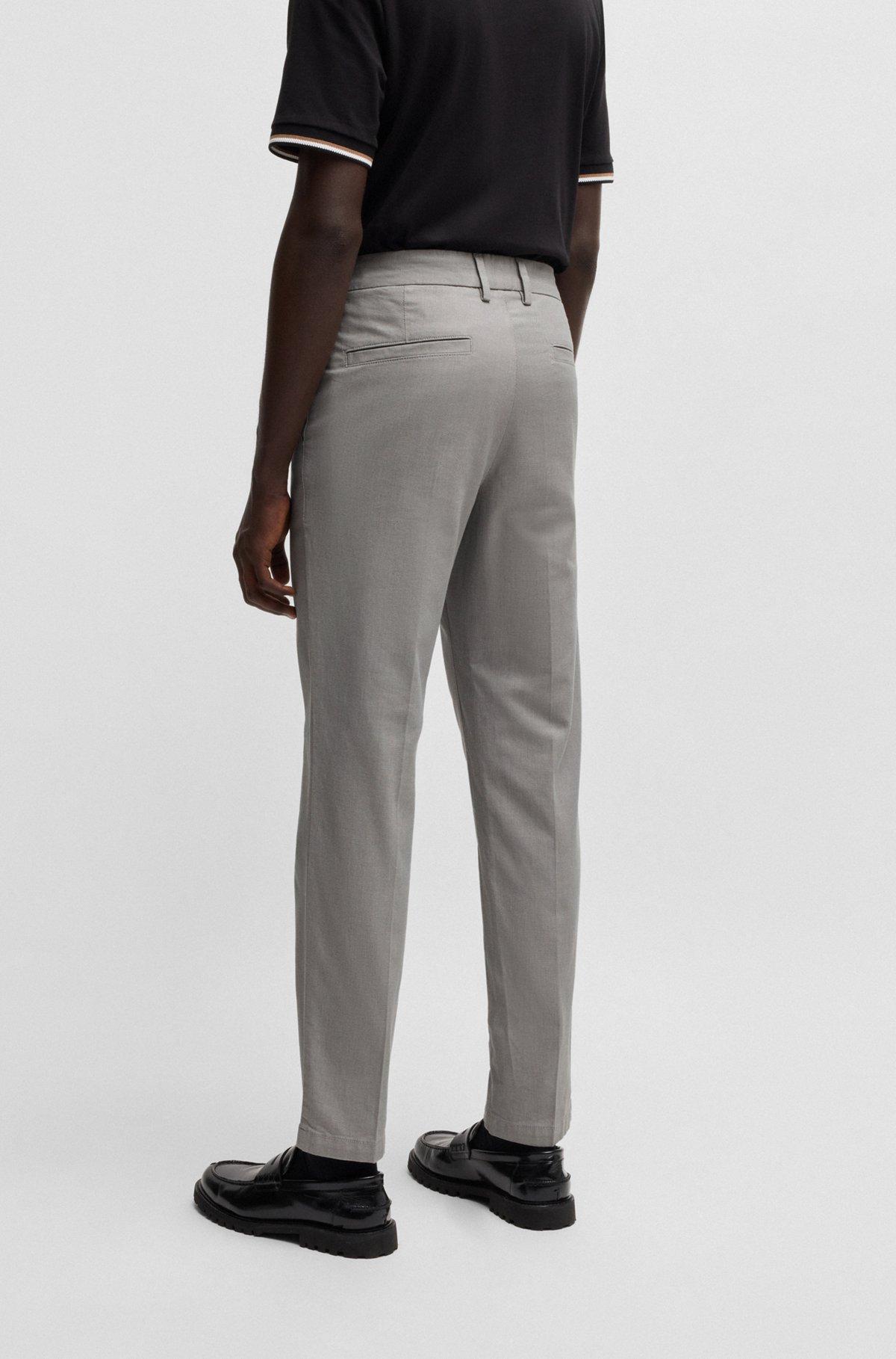 Regular-fit trousers in micro-patterned stretch cotton Product Image