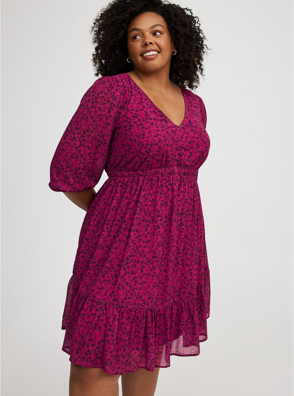 Mini Chiffon Tiered Babydoll Dress Product Image