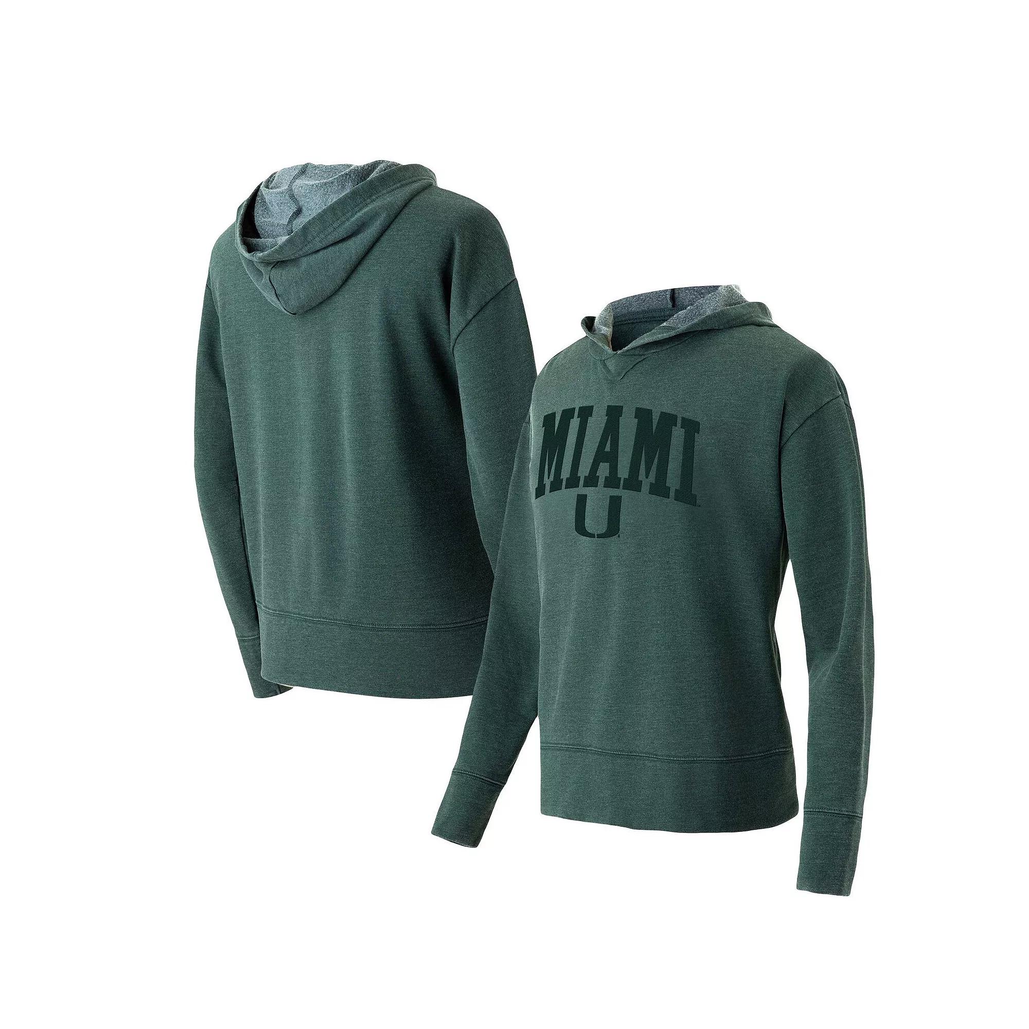 Women's Concepts Sport Green Miami Hurricanes Volley Long Sleeve Hoodie T-Shirt,  Product Image