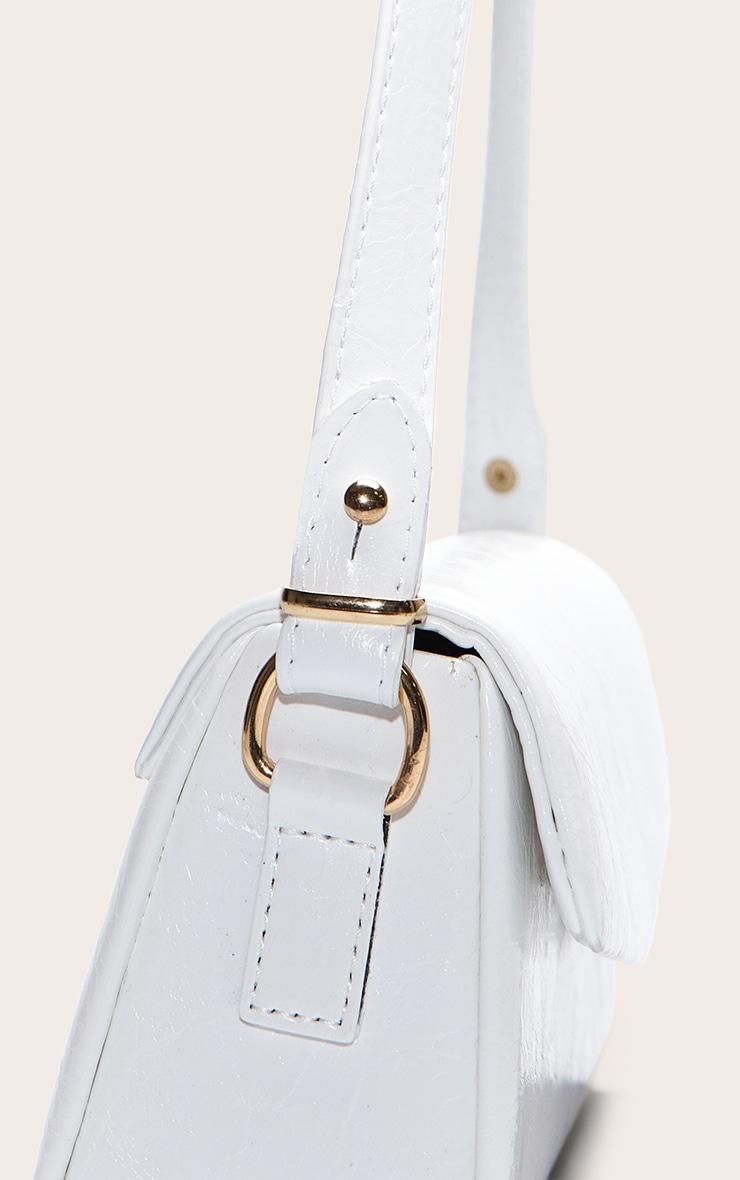 White Rectangle Fold Over Shoulder Bag Product Image