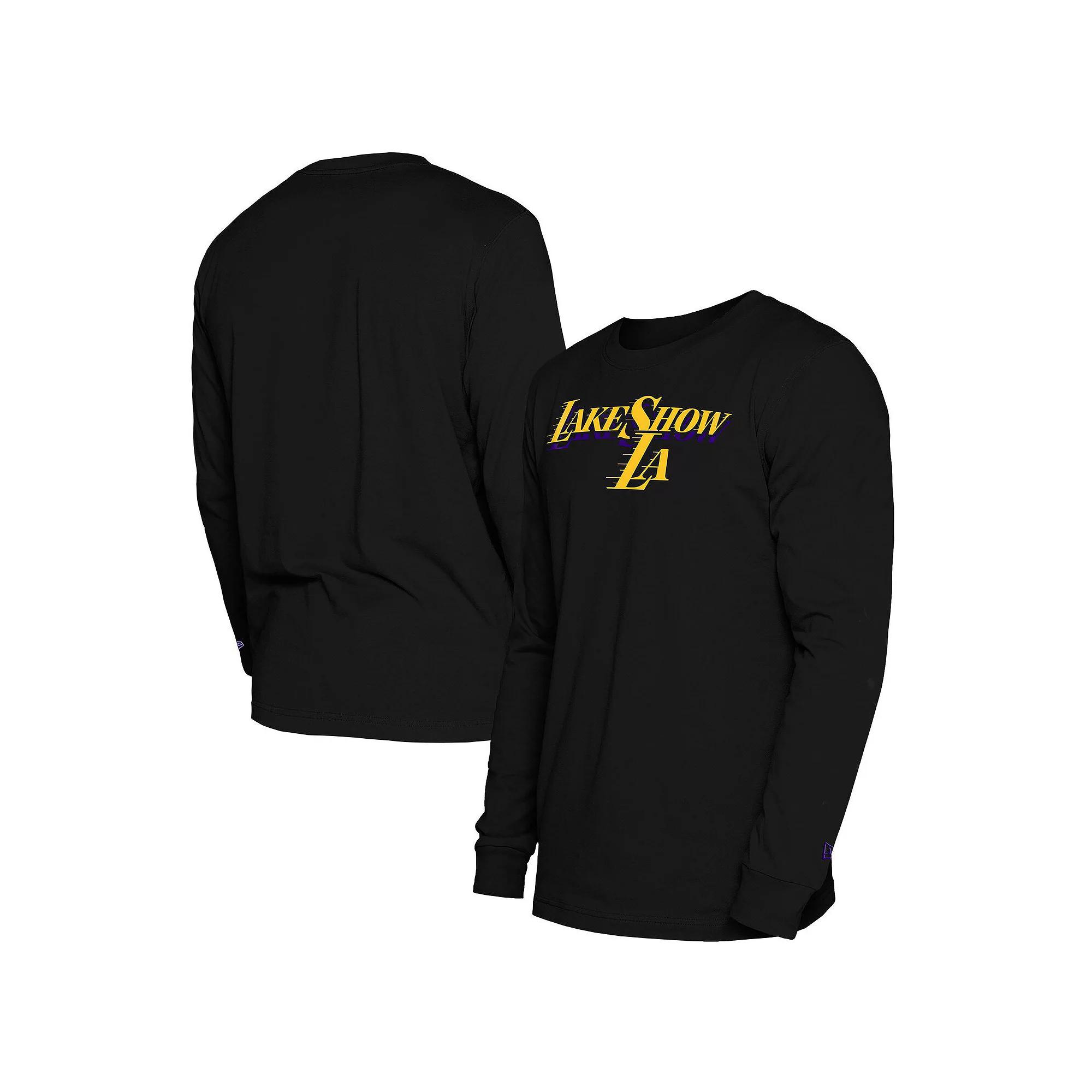 Men's New Era  Black Los Angeles Lakers 2024/25 City Edition Long Sleeve T-Shirt, Size: Medium Product Image