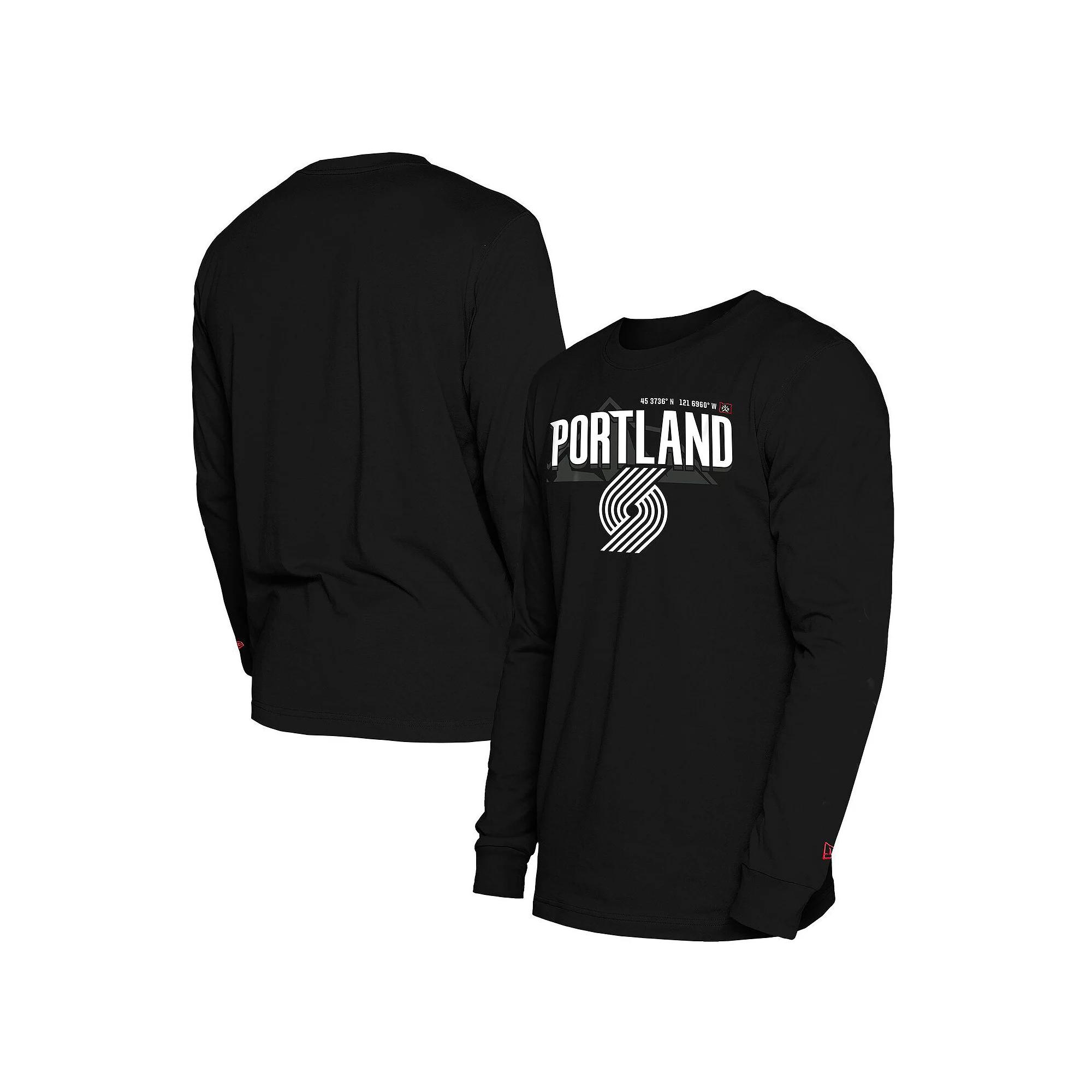 Men's New Era  Black Portland Trail Blazers 2024/25 City Edition Long Sleeve T-Shirt, Size: 2XL Product Image