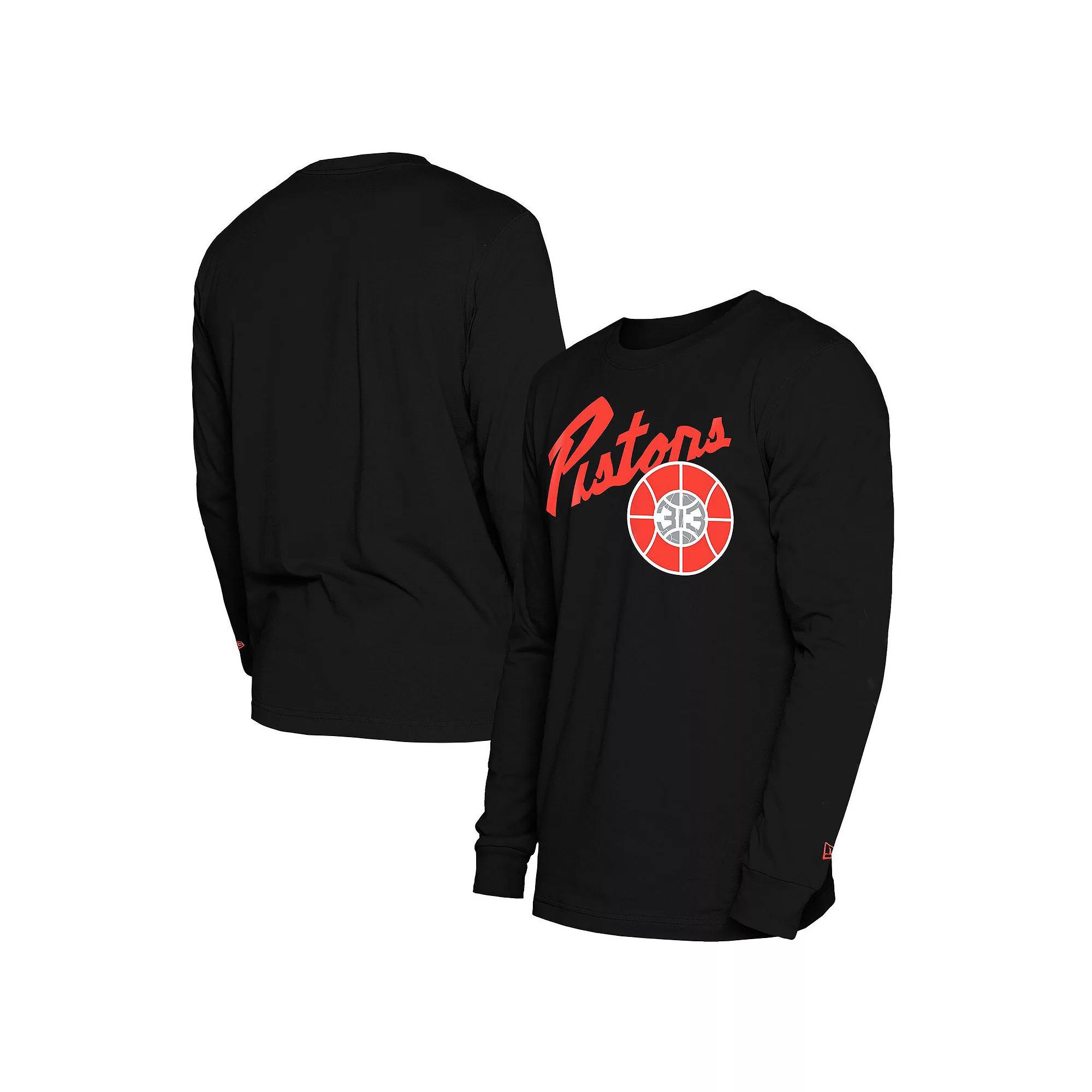 Men's New Era  Black Detroit Pistons 2024/25 City Edition Long Sleeve T-Shirt, Size: XL, Pis Black Product Image