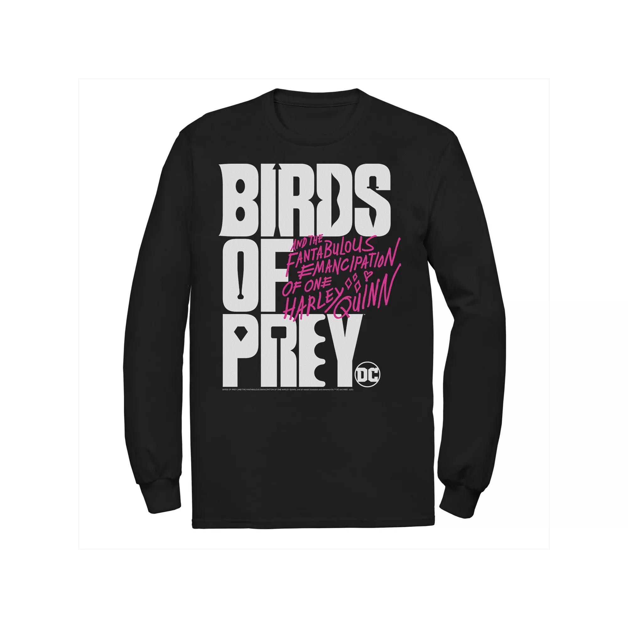 Men's DC Comics Birds Of Prey Logo Word Stack Tee, Size: Small, Black Product Image