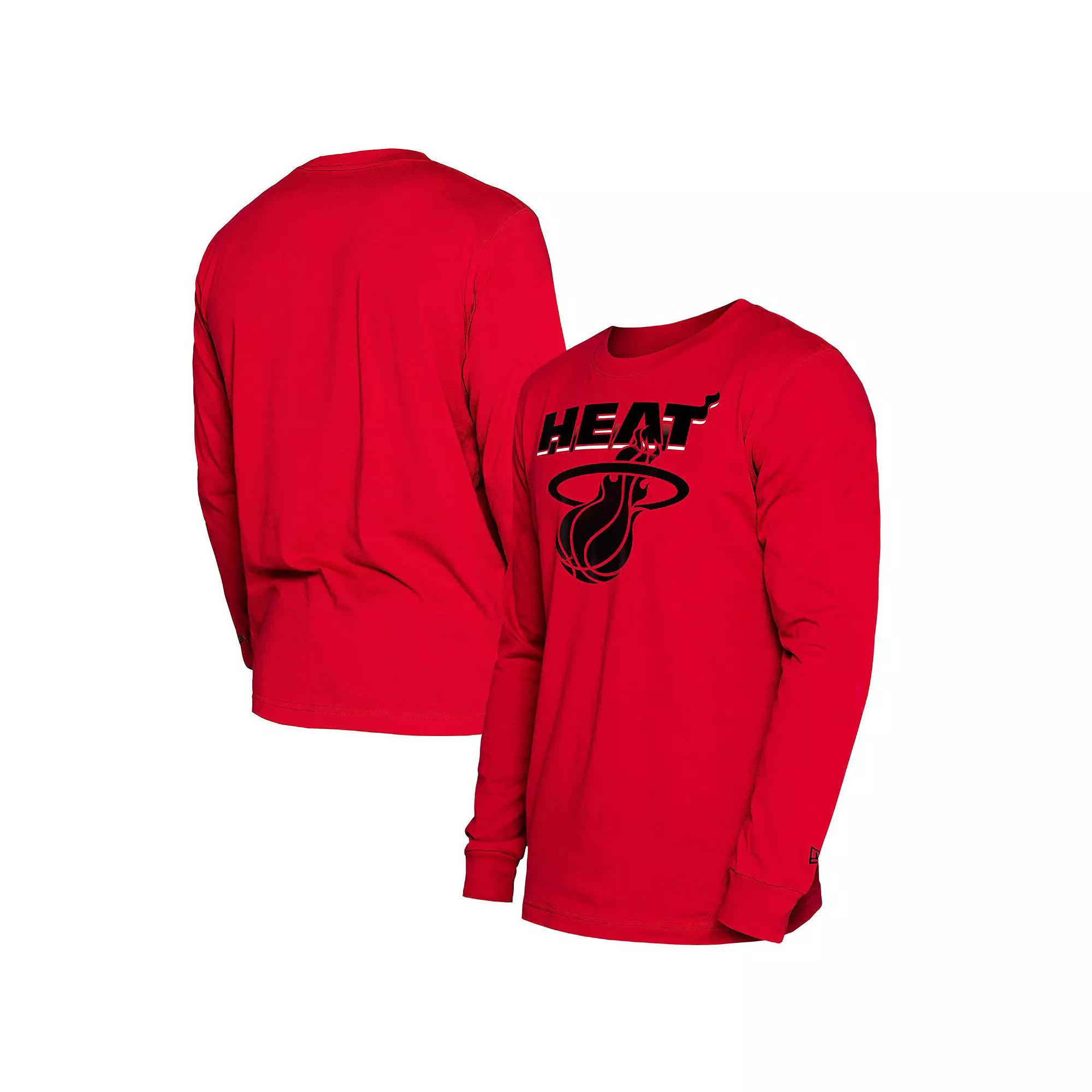 Men's New Era  Red Miami Heat 2024/25 City Edition Long Sleeve T-Shirt, Size: 3XL Product Image