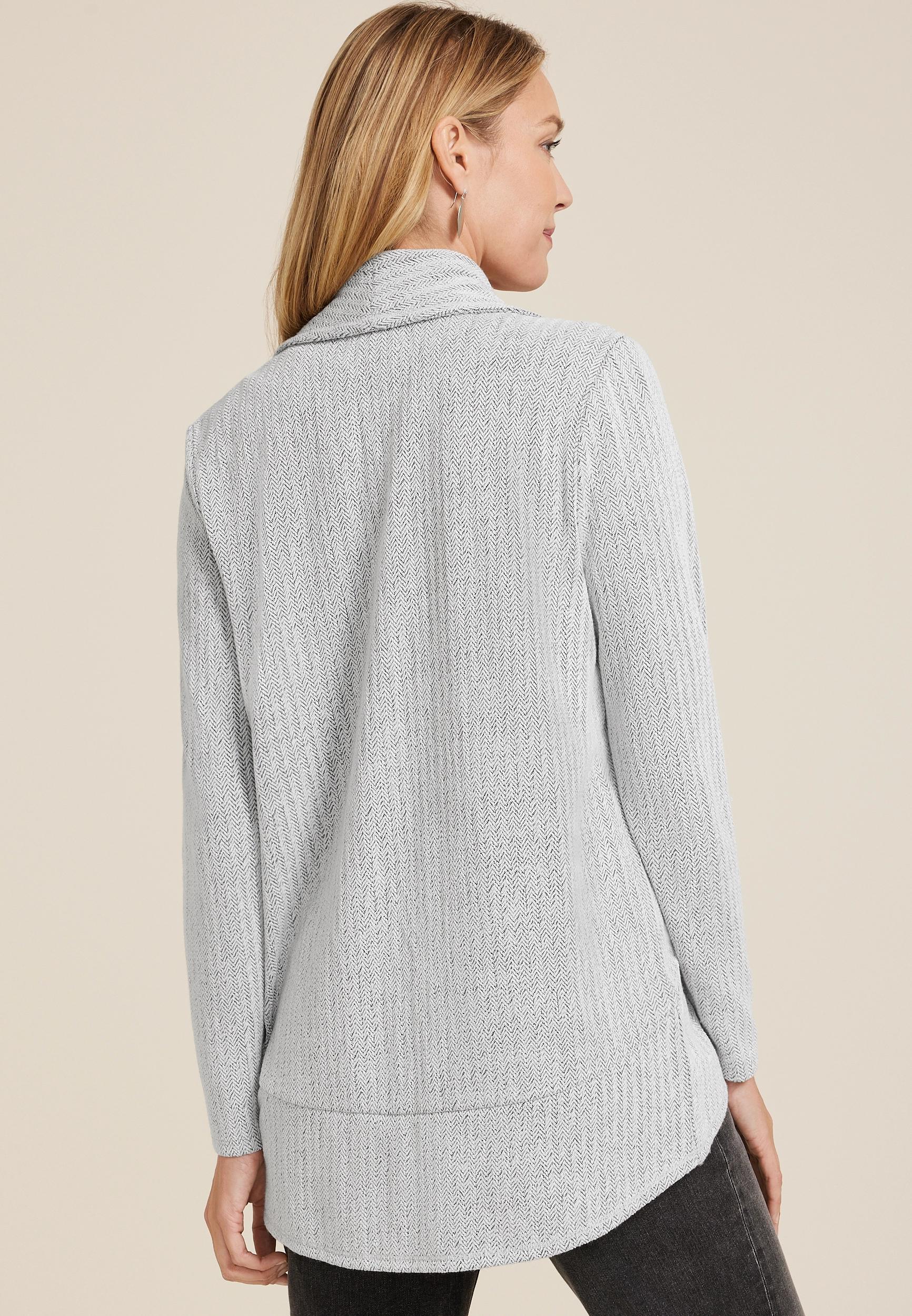 Herringbone Shawl Collar Cardigan Product Image