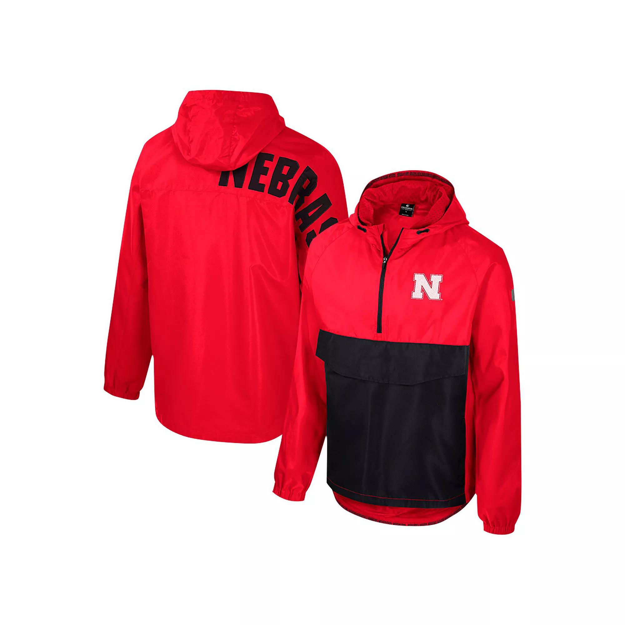 Men's Colosseum Scarlet Nebraska Huskers Reloaded Anorak Half-Zip Jacket,  Product Image