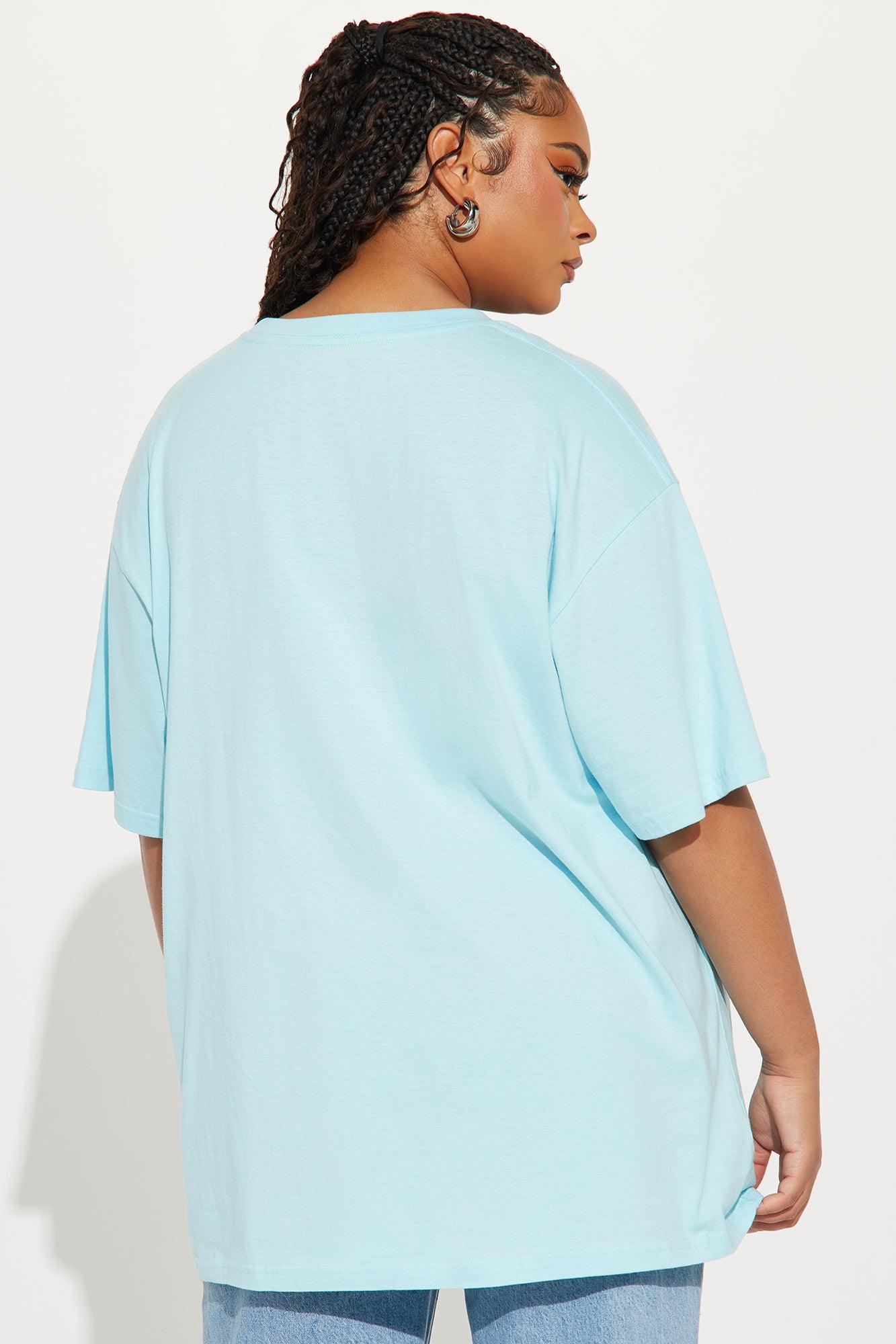 The Oversized Boyfriend Tee - Light Blue Product Image
