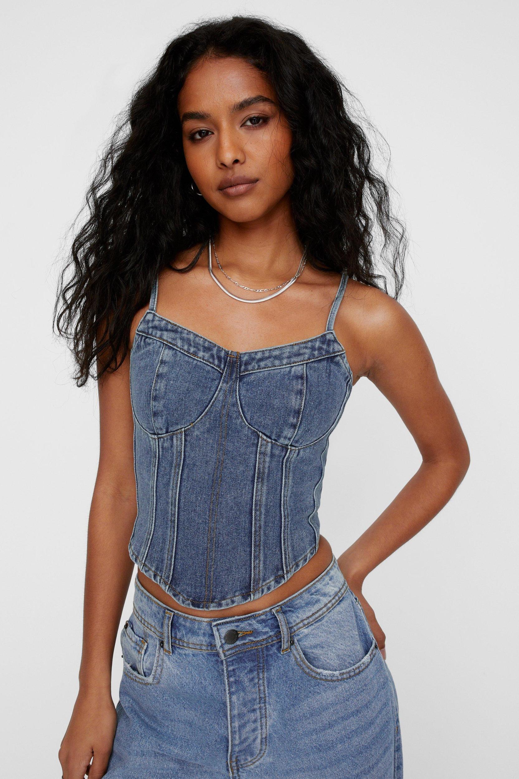 Denim Corset Top Product Image