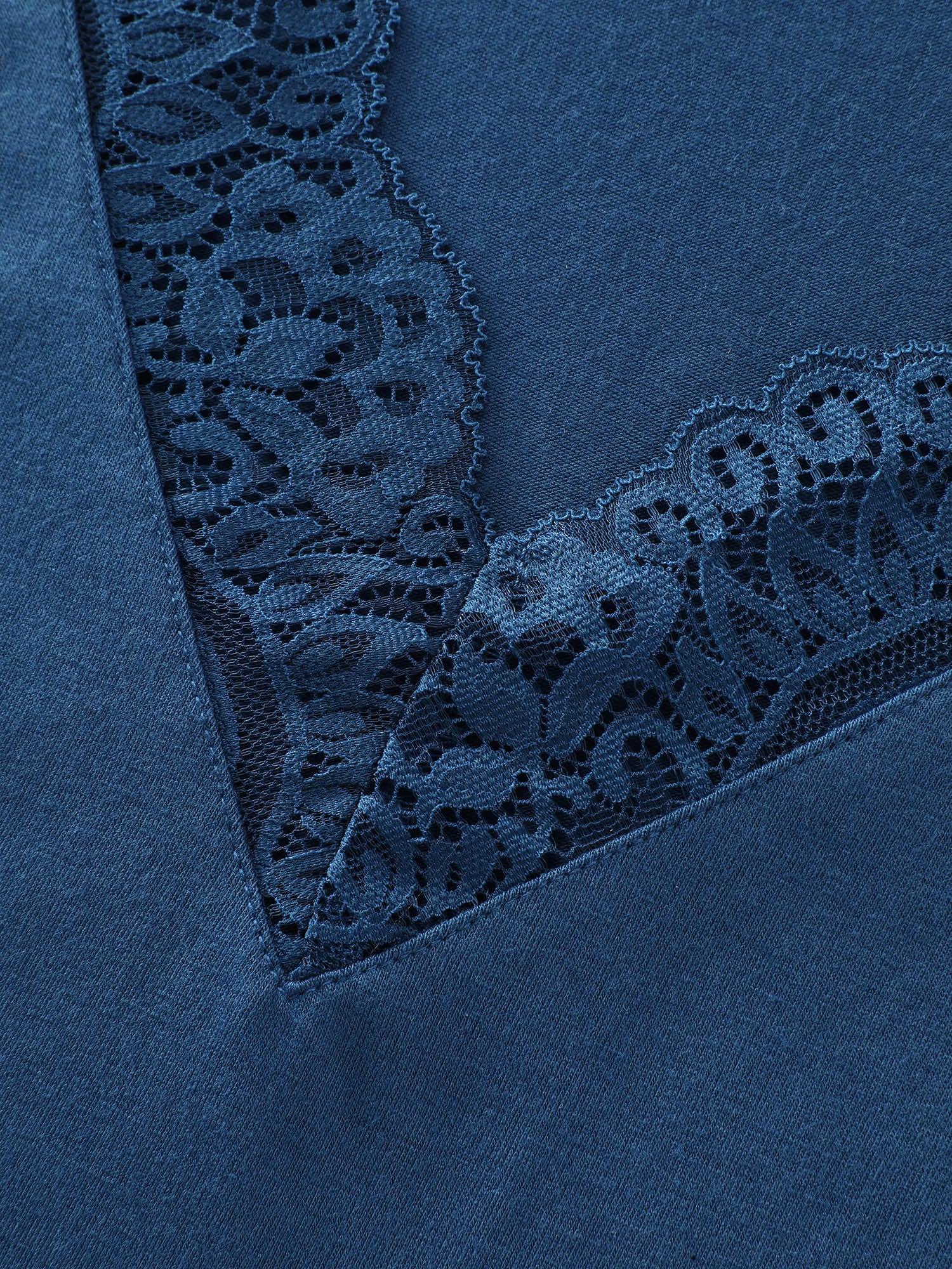 Supersoft Lace Trim V-Neck Co-ord Lounge Set Female Product Image