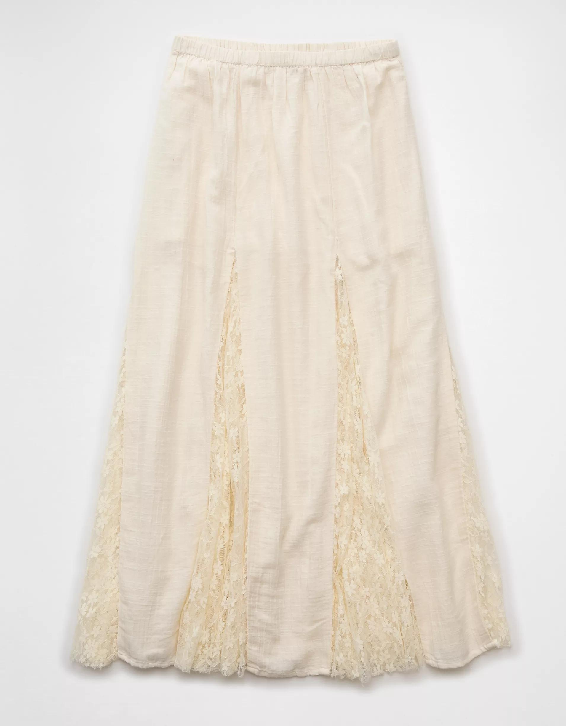 AE High-Waisted Lace Detail Maxi Skort Product Image