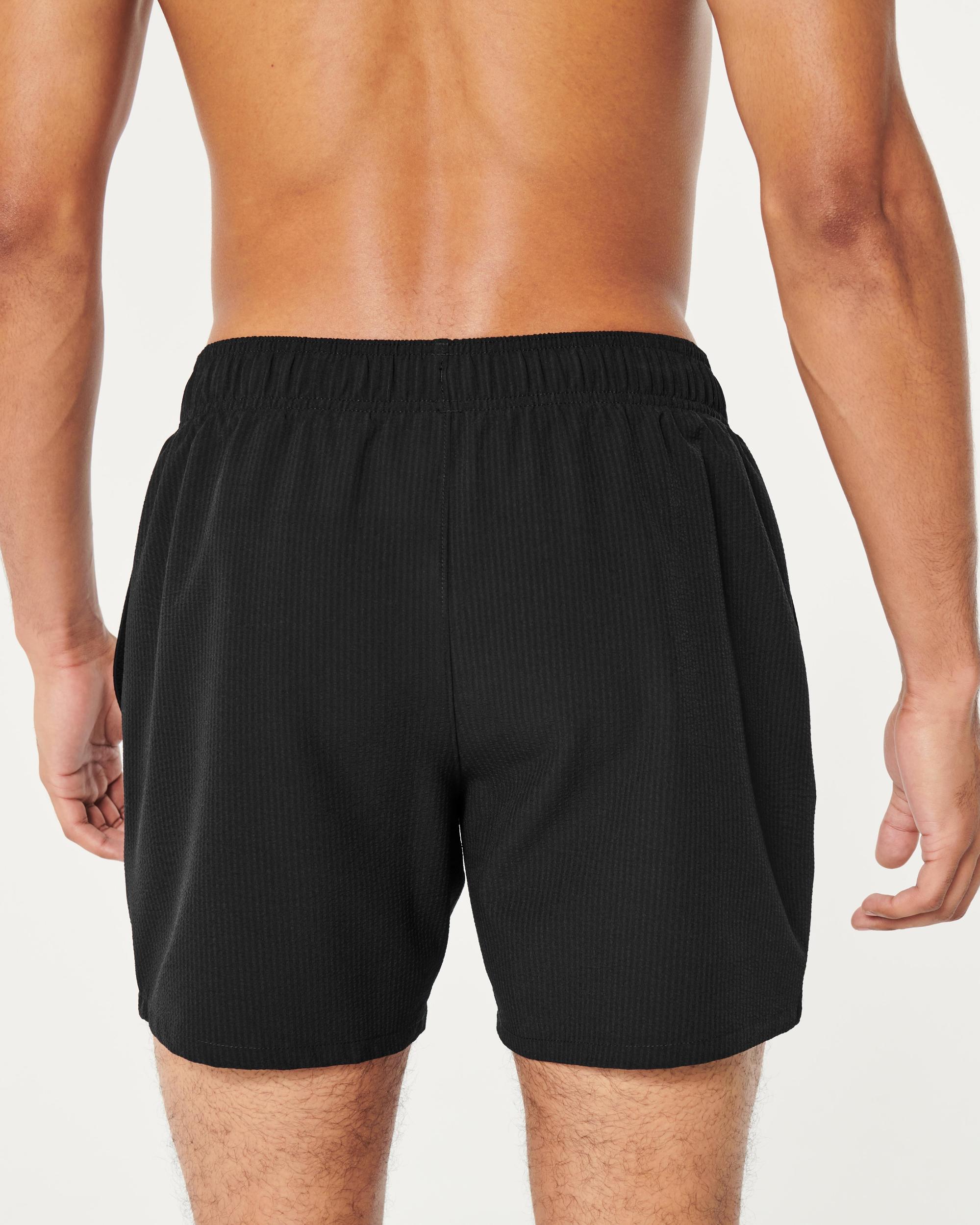 Mid-Thigh Seersucker Volley Swim Trunks Product Image