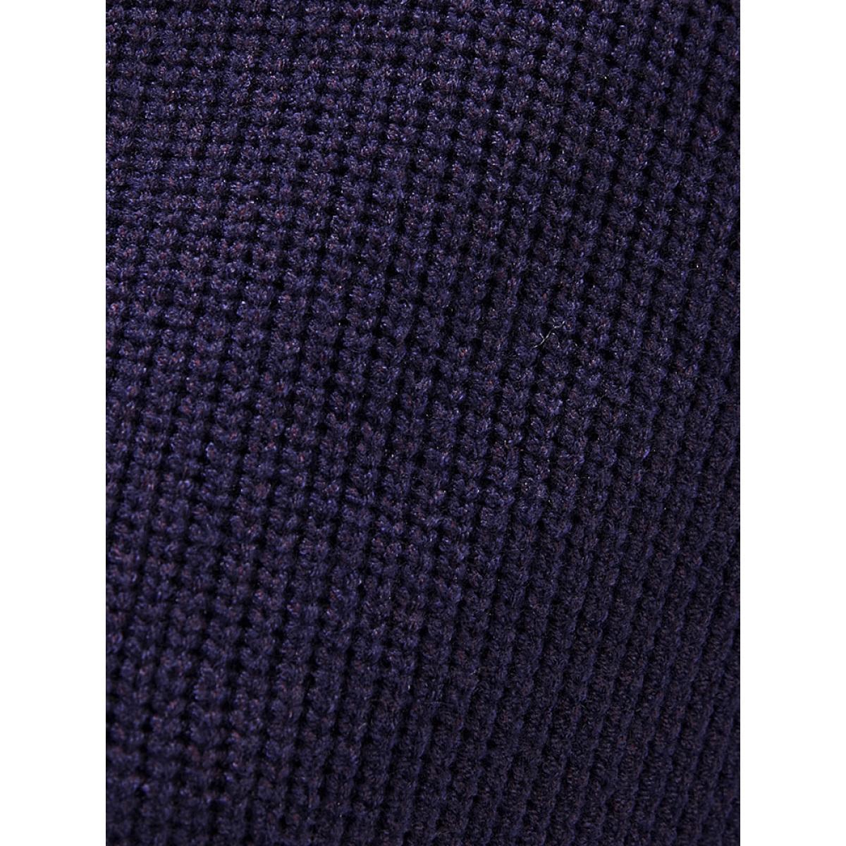 Plus Size Soft Pointelle Knit Dolman Sleeve Belted Zipper Knit Top Eggplant Women Casual Loose Cap Sleeve Mock Neck Dailywear Pullovers BloomChic 26/4X Product Image