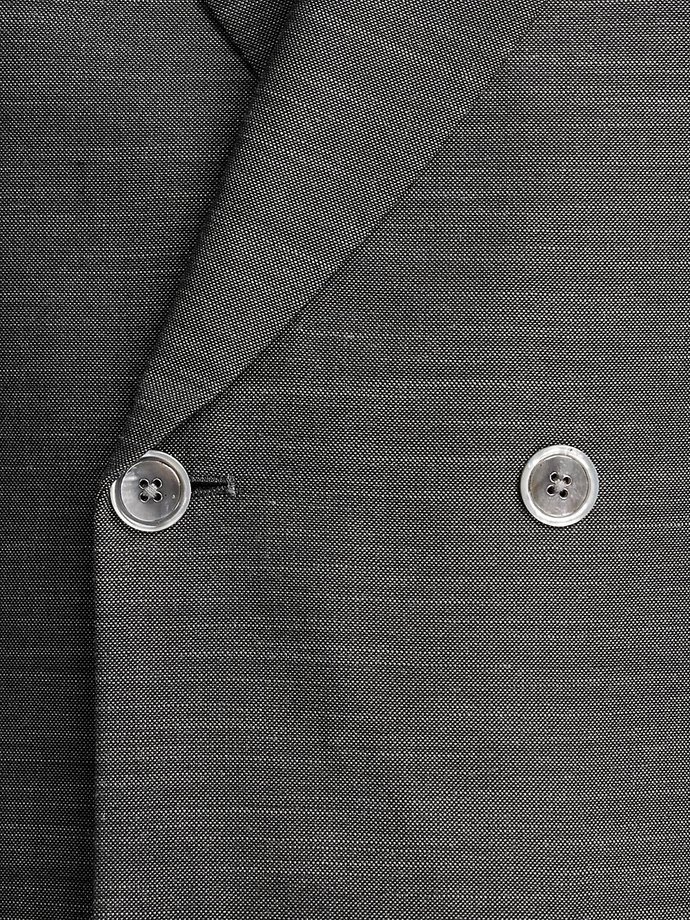 Performance Blend Double Breasted Peak Lapel Suit Jacket - Charcoal Product Image