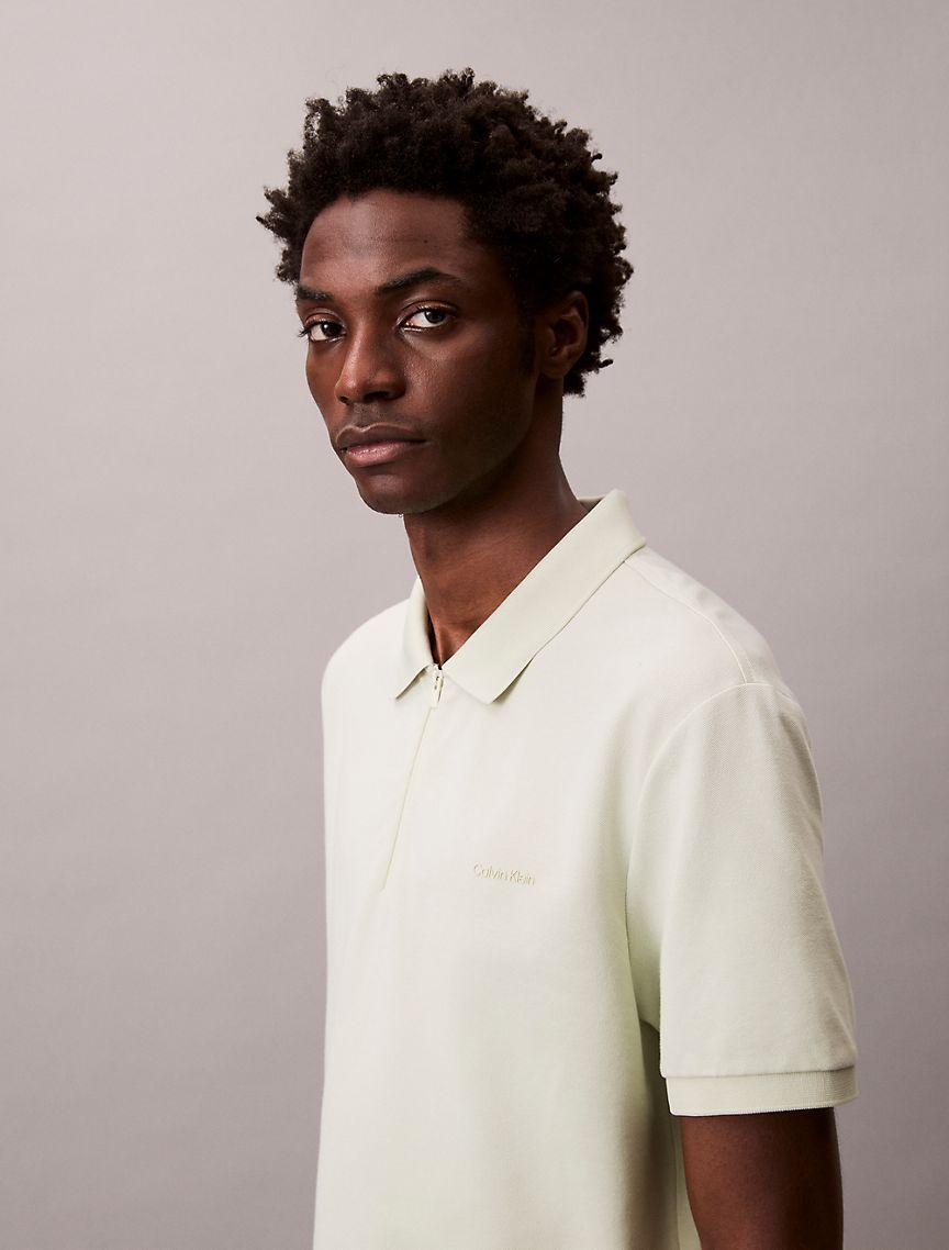 Tech Pique Zip Polo Shirt Product Image