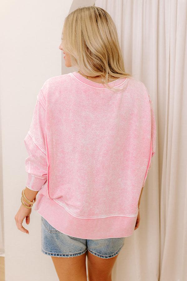 Cool Breeze Vintage Wash Sweatshirt in Pink Product Image