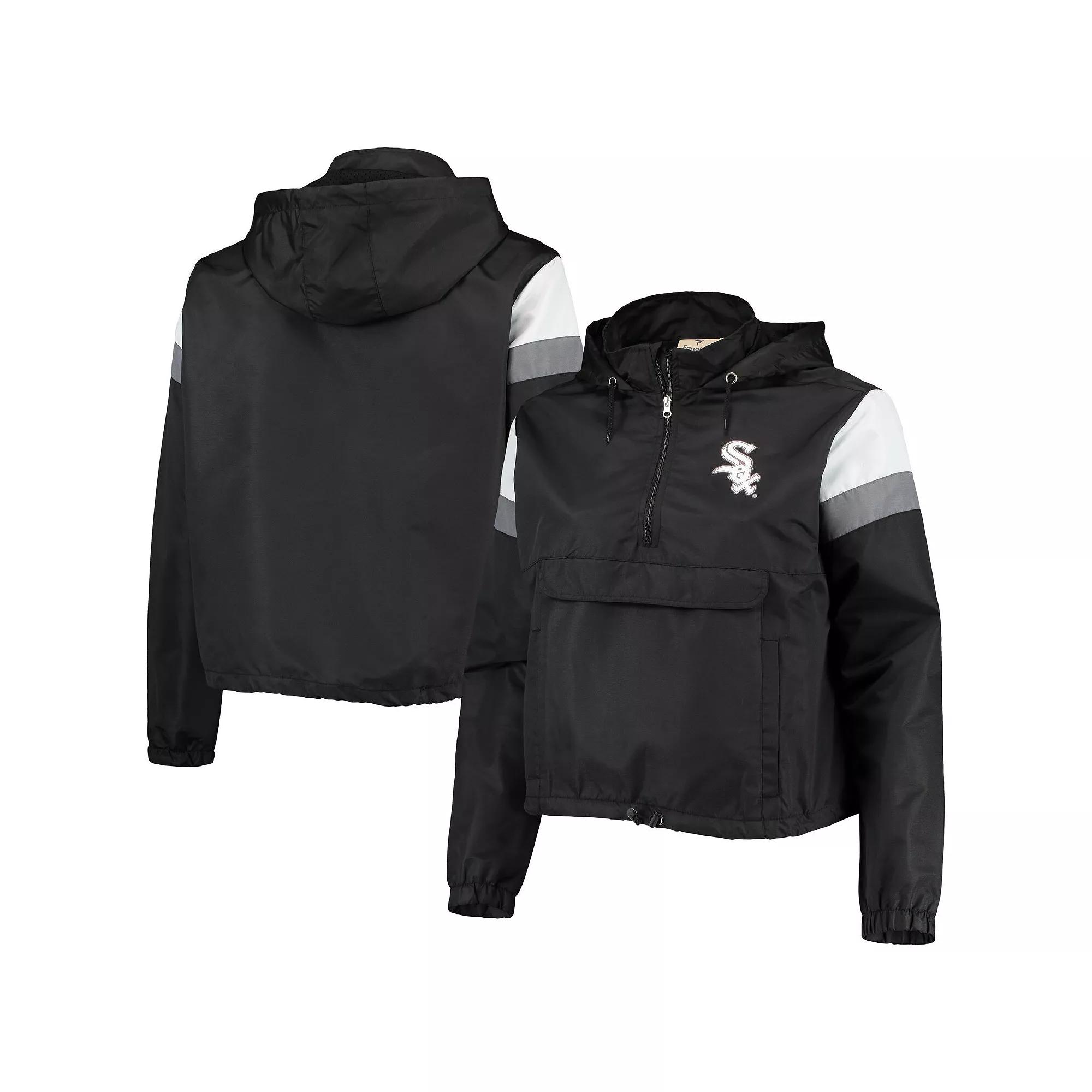 Women's Black/Gray Chicago White Sox Plus Size Anorak Quarter-Zip Hoodie, Size: 4XL Product Image