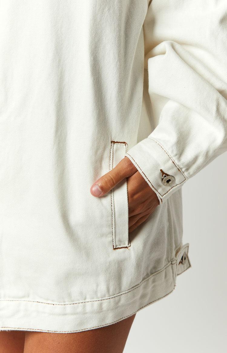 Sally White Oversized Denim Jacket Product Image