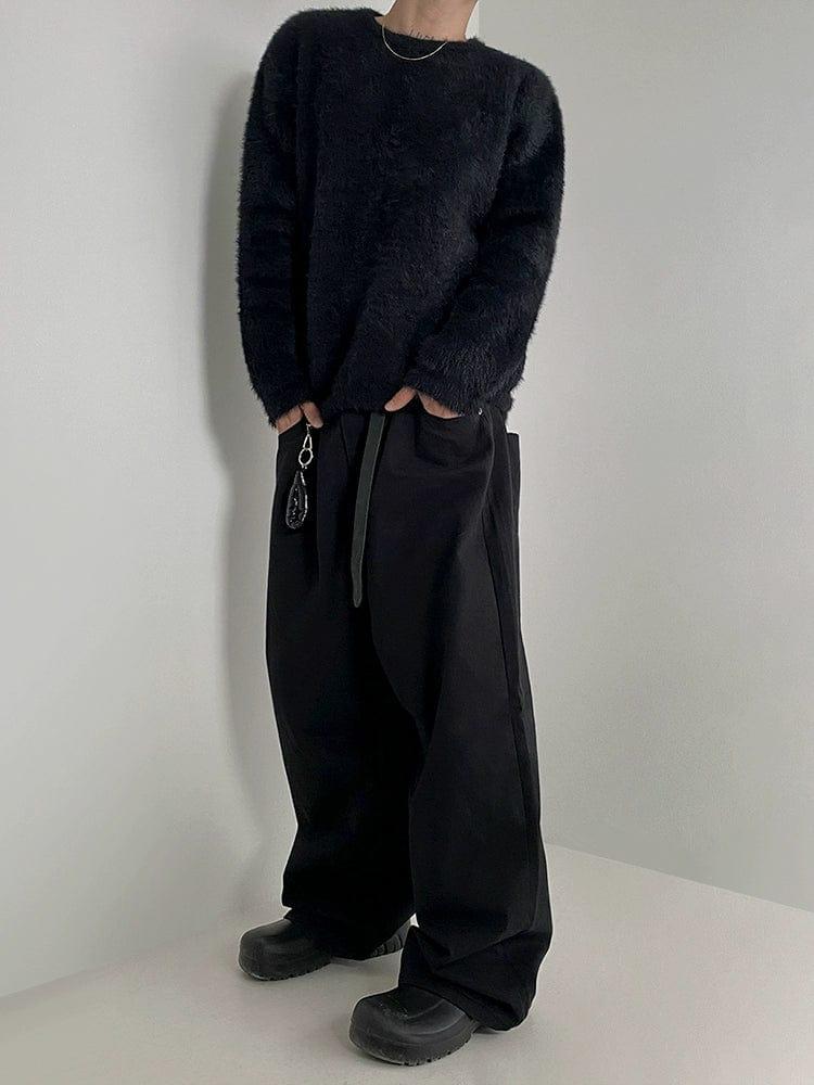 RT No. 10339 MOHAIR KNITTED ROUND NECK SWEATER Product Image