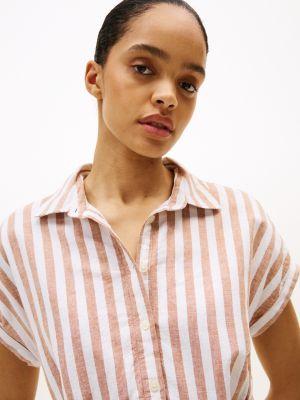 Stripe Linen-Cotton Blend Shirtdress Product Image