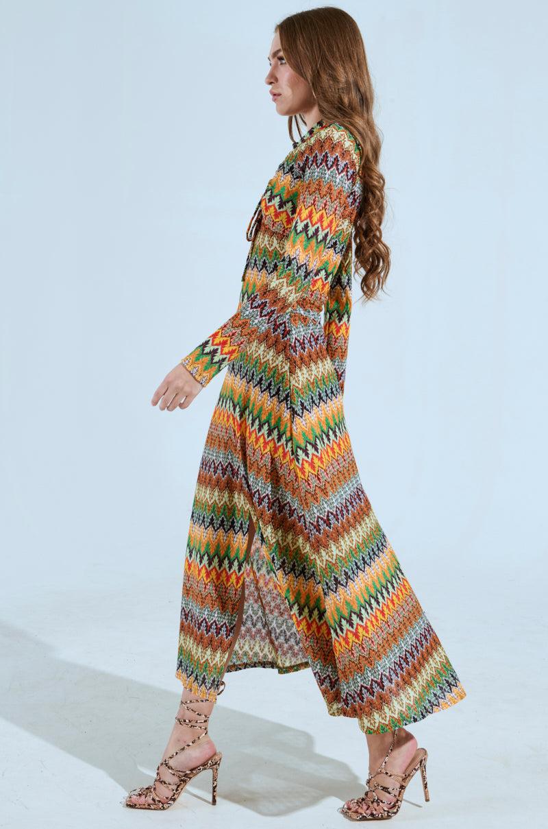 BAYLEE ABSTRACT PRINT KNIT MAXI DRESS Product Image