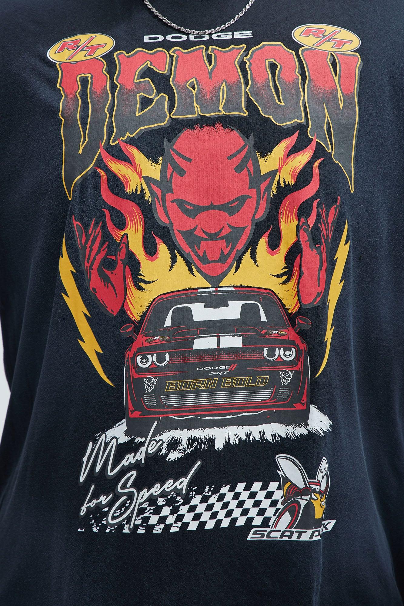 Dodge Hellcat Demon Oversized Short Sleeve Tee - Black Product Image