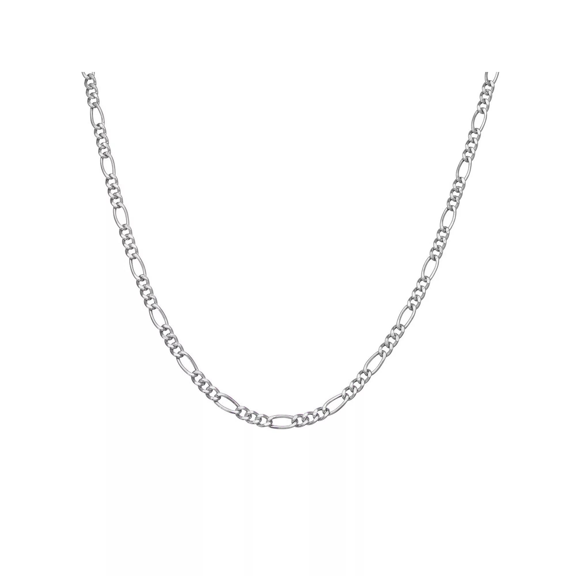 Giorgio di Vicenza Sterling Silver Men's Figaro Chain Necklace, Size: 24" Product Image