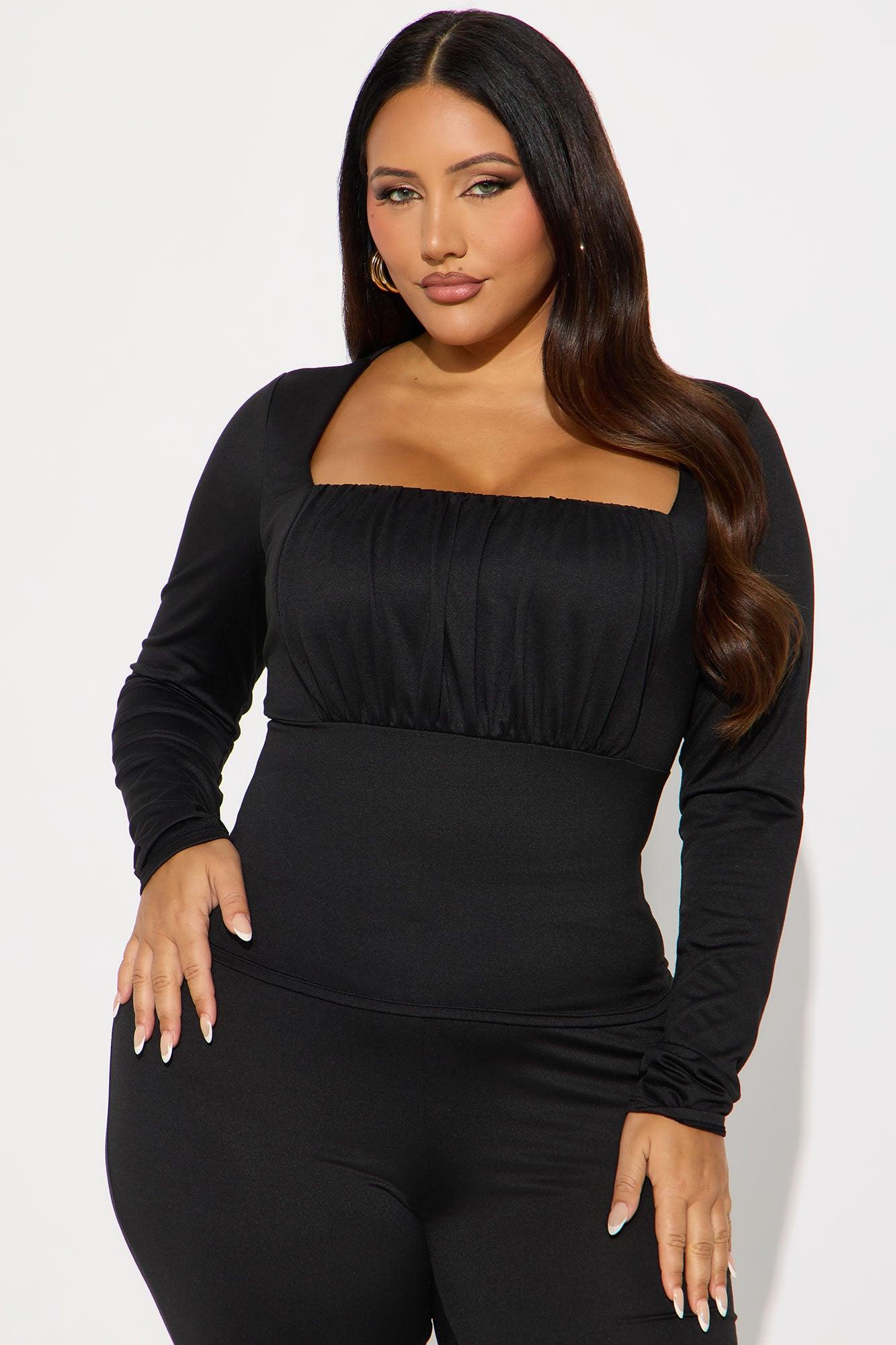 Making Moves Long Sleeve Flare Leg Pant Set - Black Female Product Image