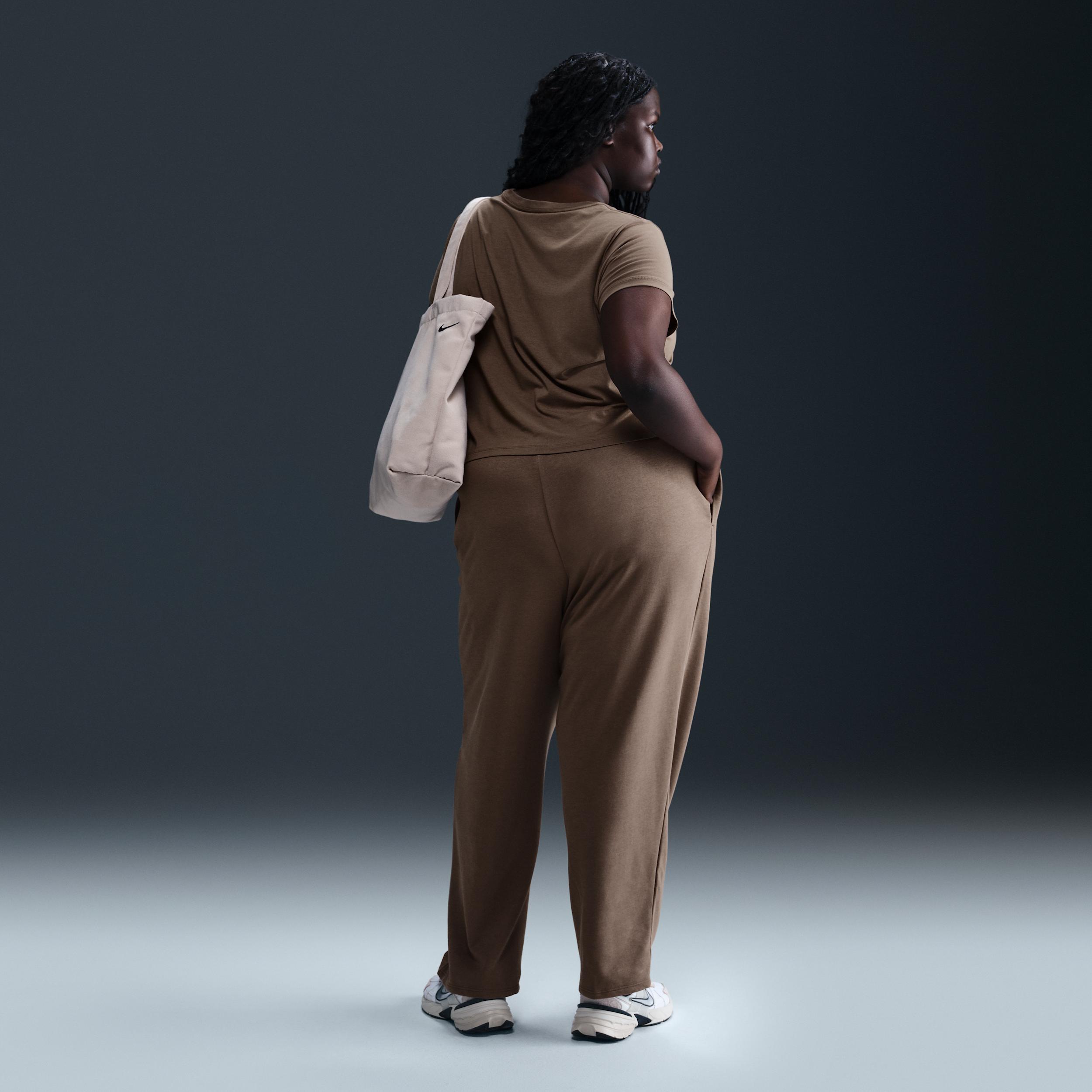 Womens Nike Sportswear Chill Terry Mid-Rise French Terry Open-Hem Sweatpants (Plus Size) | HF6460-233 Product Image
