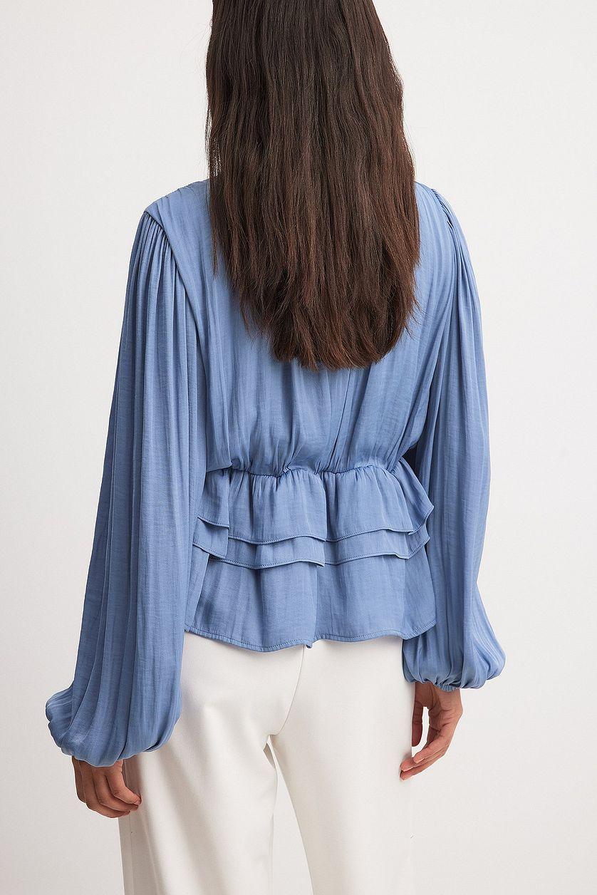 Balloon Sleeve Frill Detail Blouse Product Image