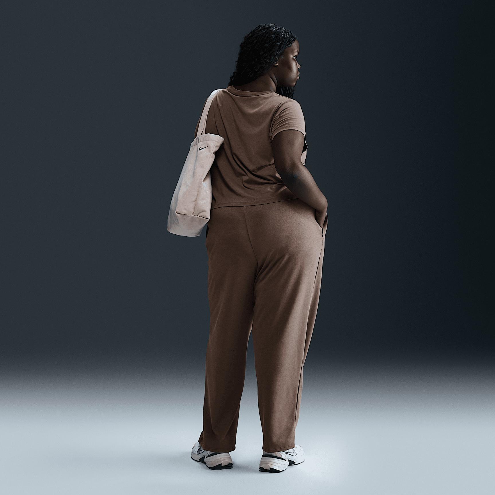 Womens Nike Sportswear Chill Terry Mid-Rise French Terry Open-Hem Sweatpants (Plus Size) | HF6460-233 Product Image