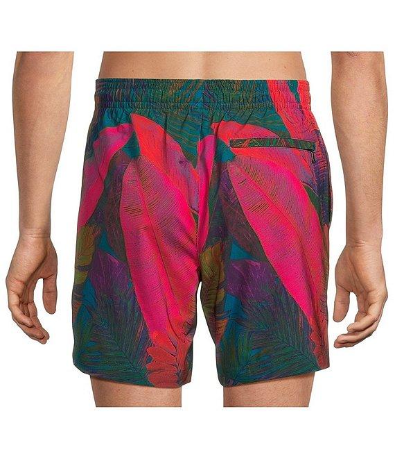 Caribbean Neon Fronds 6#double; Swim Trunks Product Image