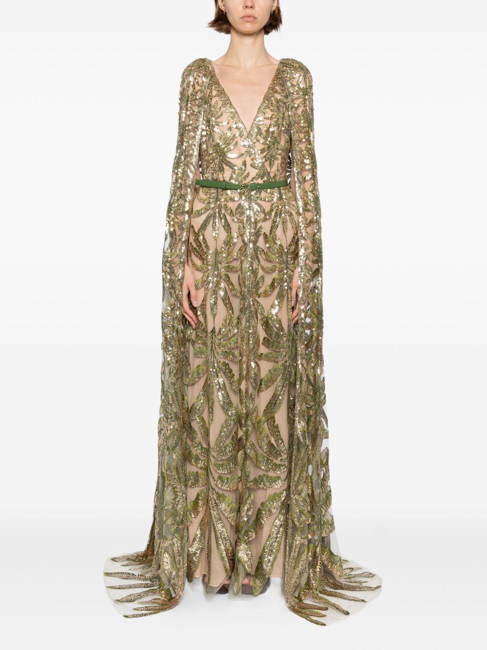 Embroidered Tulle Long Dress Product Image