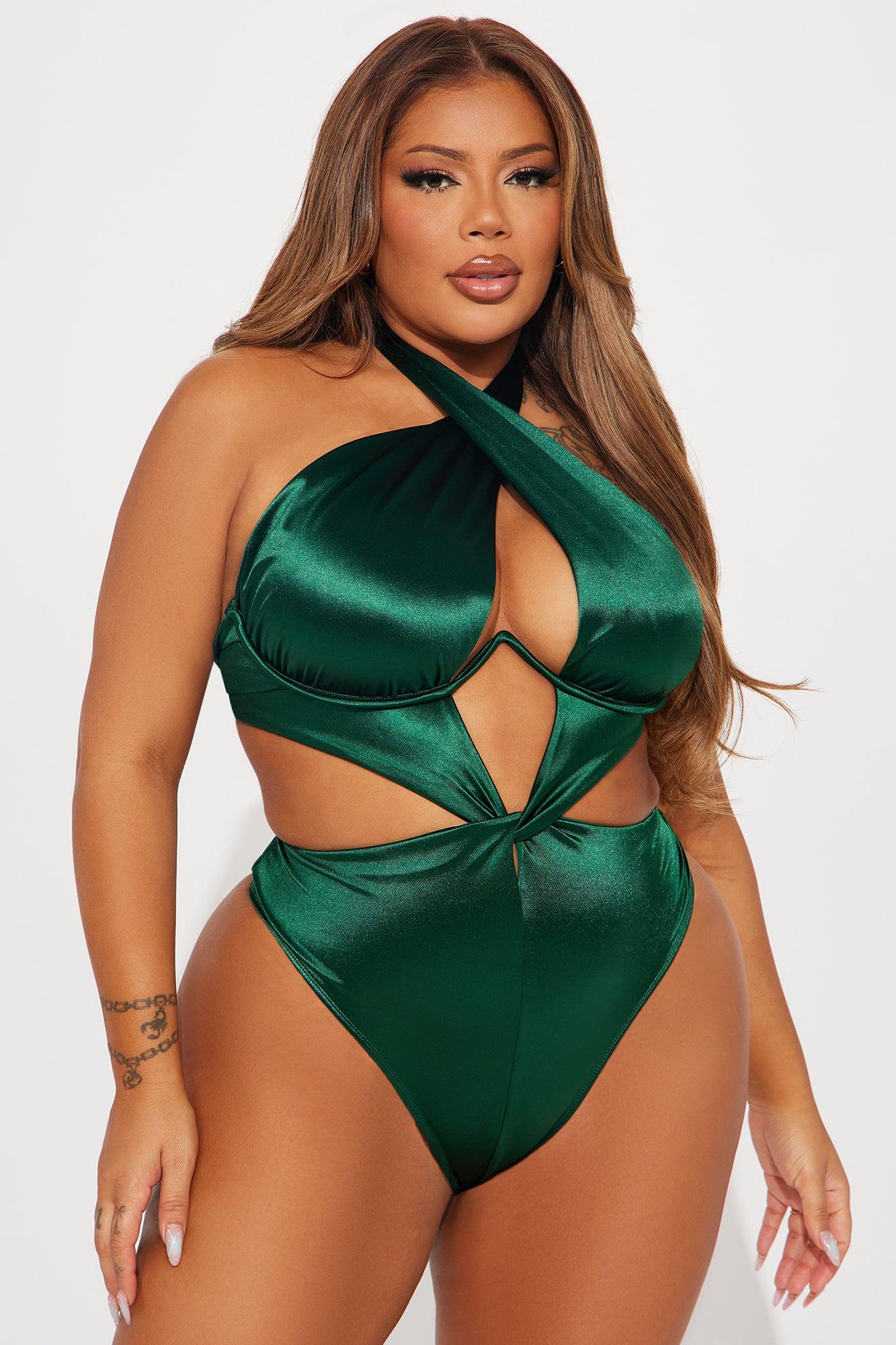 Kailen Underwire Twist 1 Piece Swimsuit - Emerald Product Image