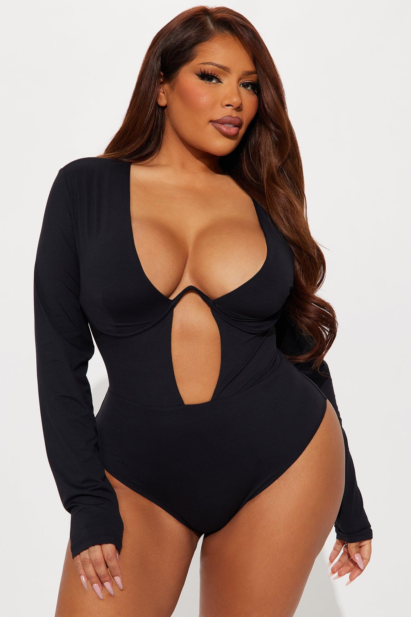 Eliza Long Sleeve Bodysuit - Black Female Product Image