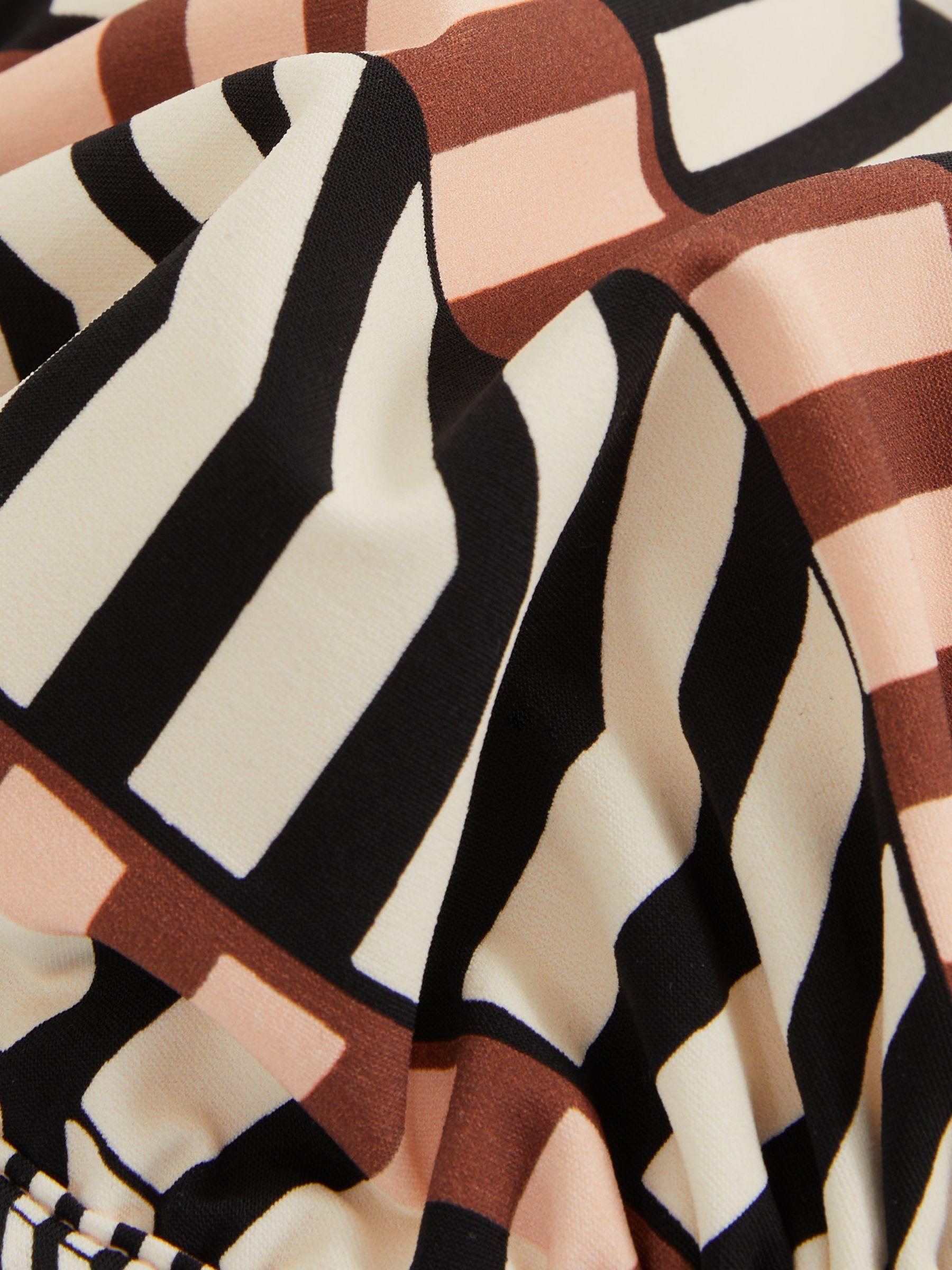 Chevron Stripe Underwired Bikini Top in Black/Brown Product Image