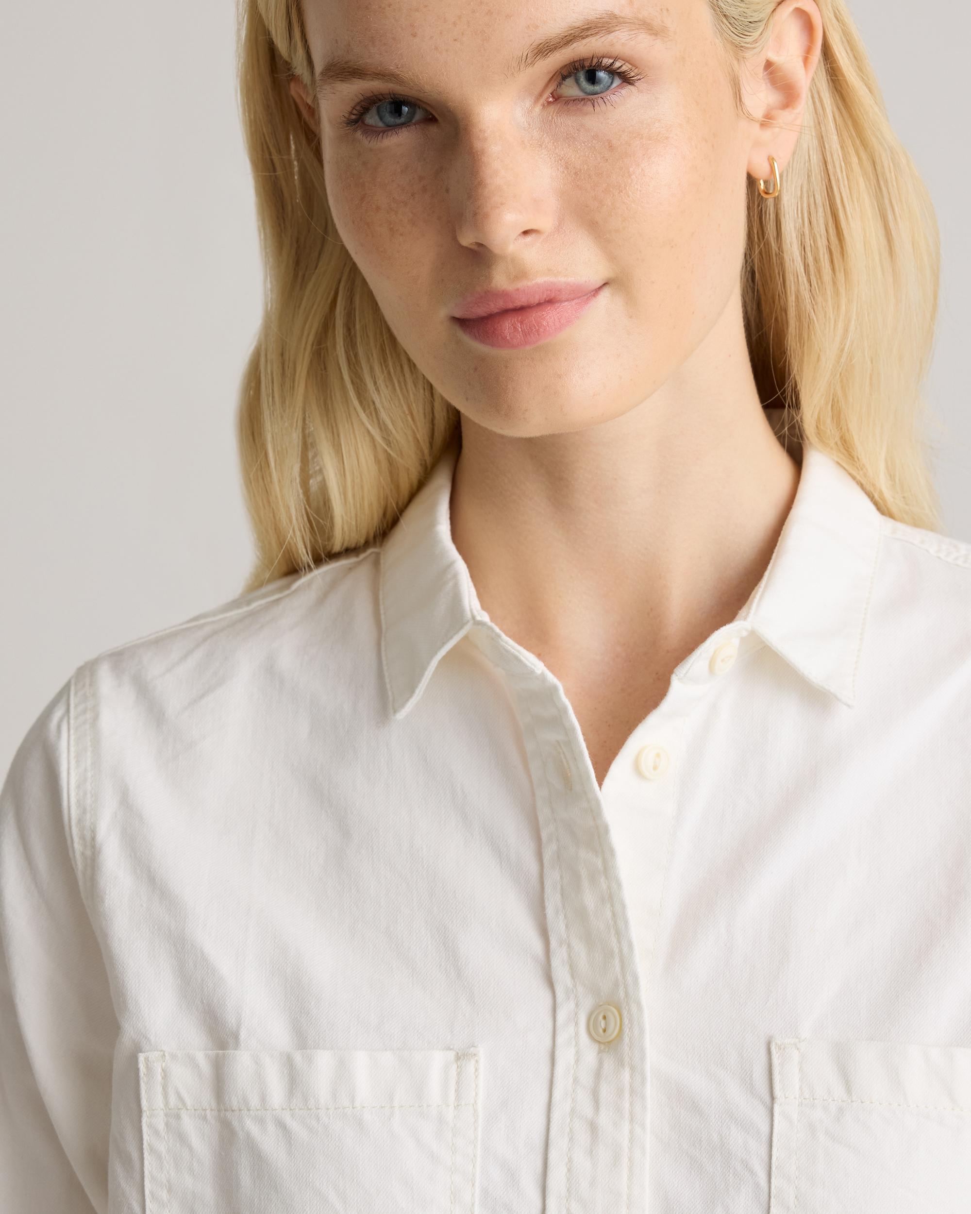 Quince | Women's Distressed Denim Shirt Cotton Product Image