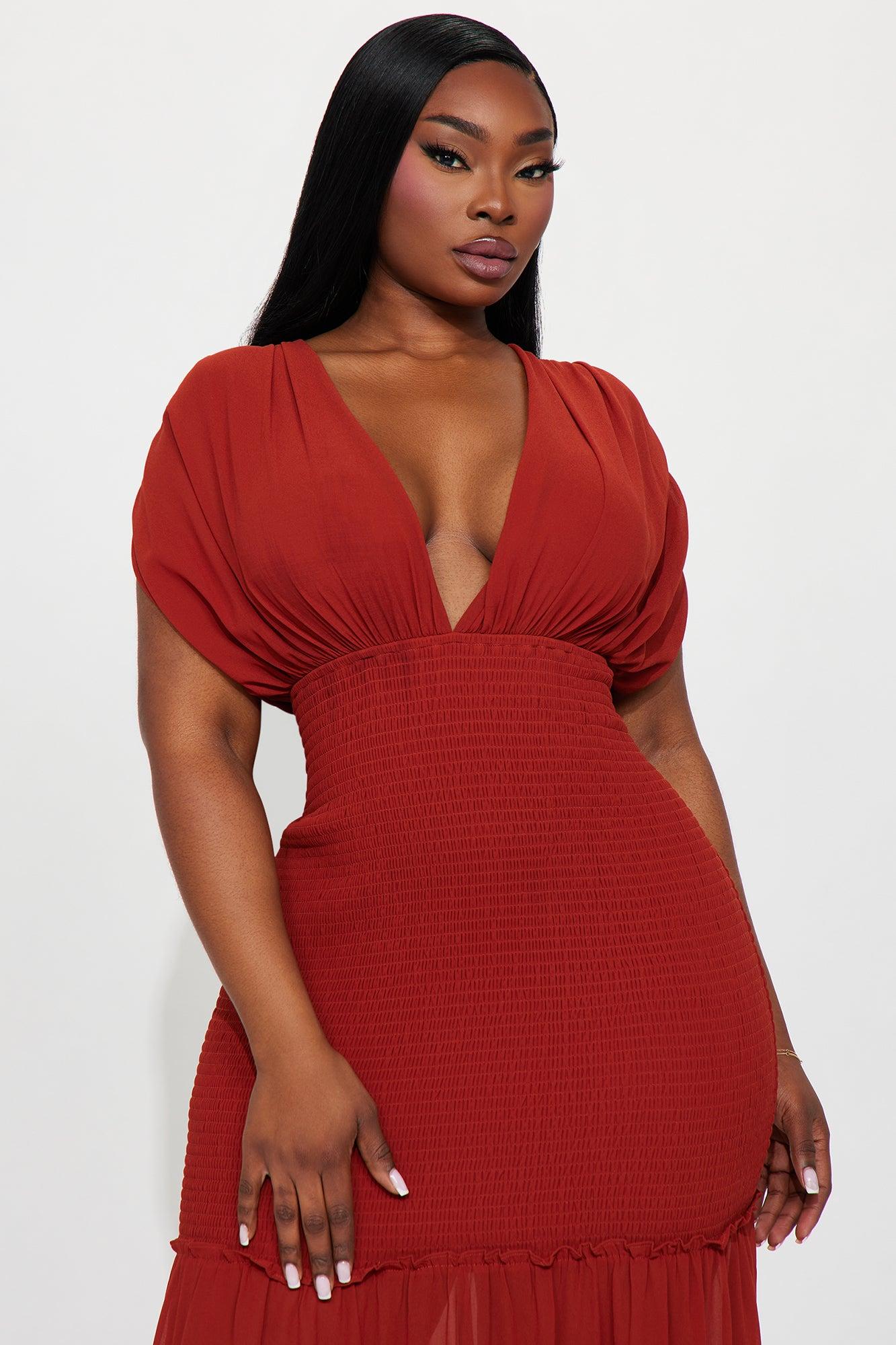 Sienna Chiffon Maxi Dress - Rust Product Image