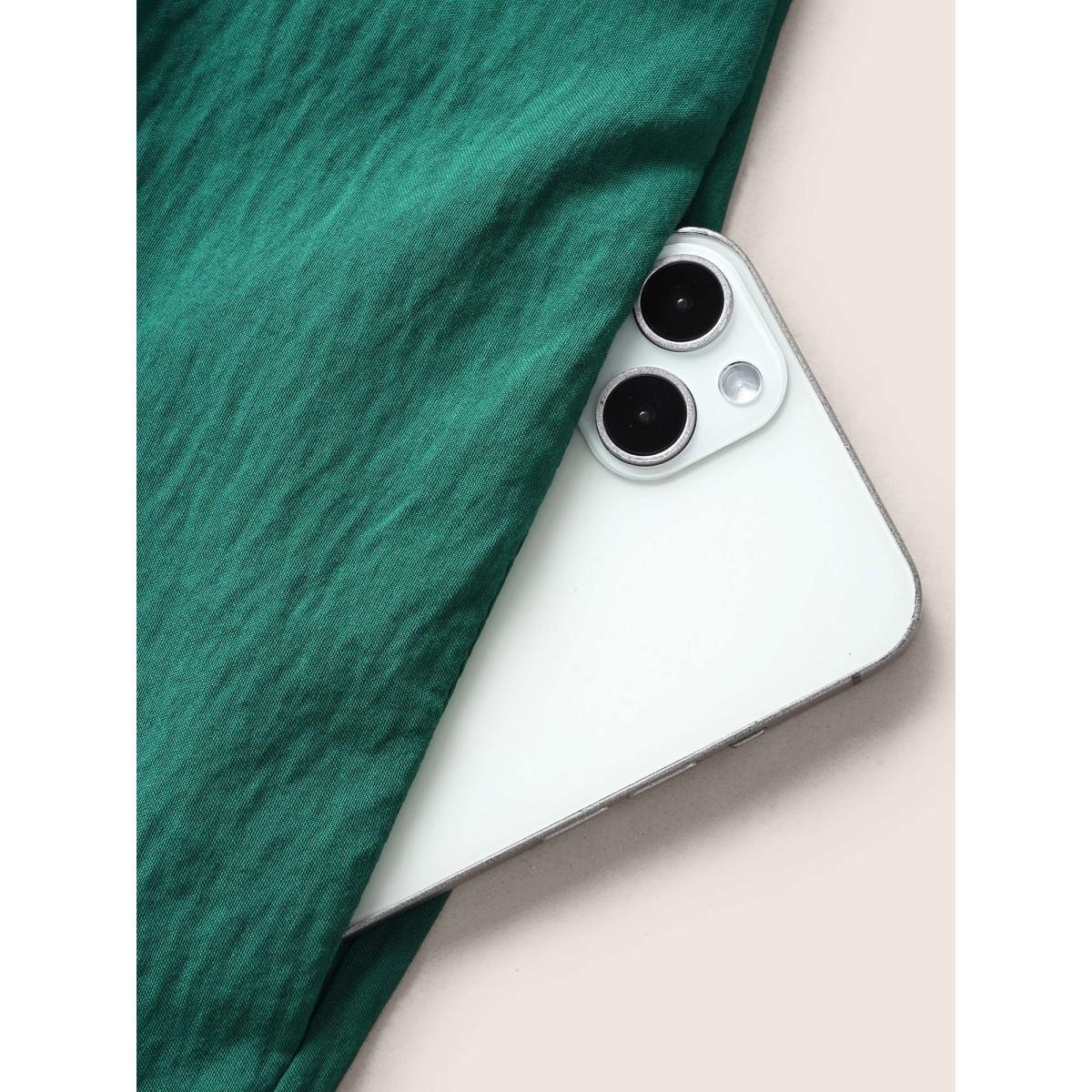 Plus Size Emerald Heart Neckline Lantern Sleeve Ruched Jumpsuit Women Elegant Short sleeve Heart neckline Everyday Loose Jumpsuits BloomChic 12/L Product Image