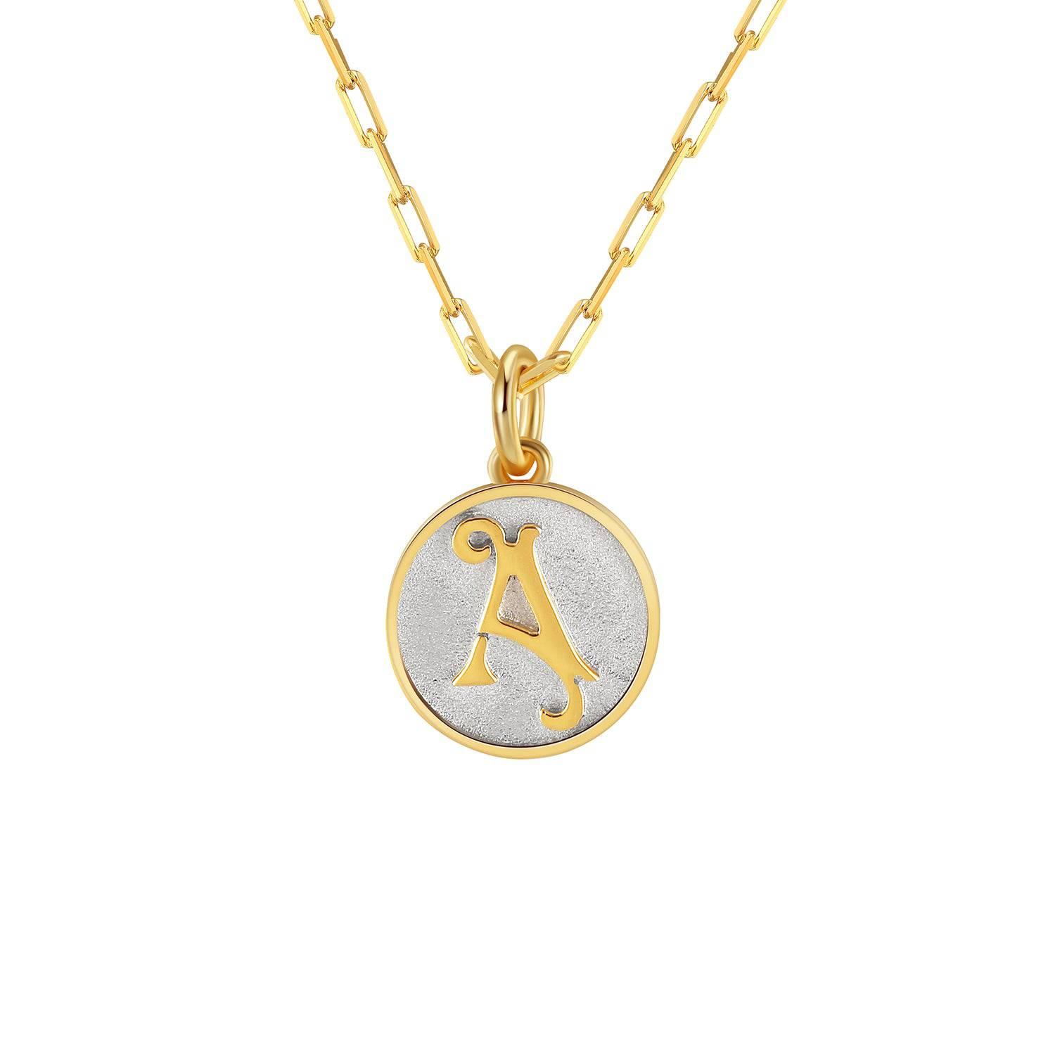 Saints Dainty Fancy Initial Pendant Necklace A-Z Product Image