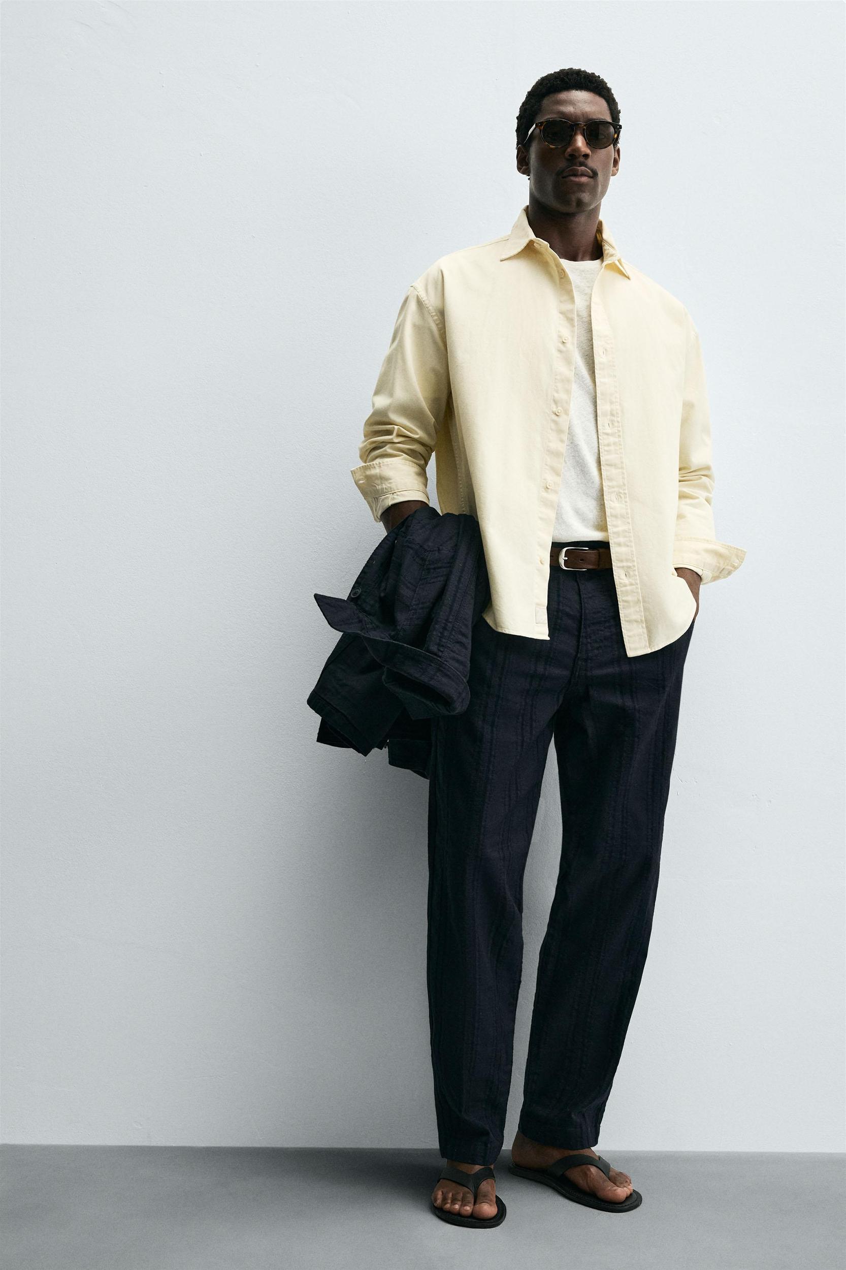 JACQUARD STRIPED PANTS Product Image