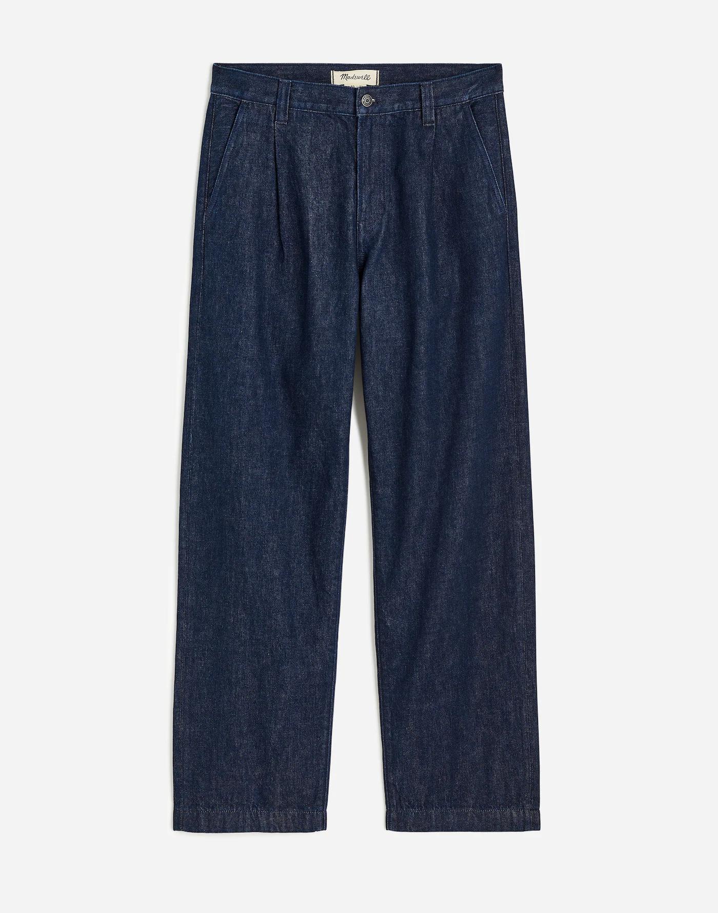 Pleated Denim Pants in Northbrook Wash Product Image