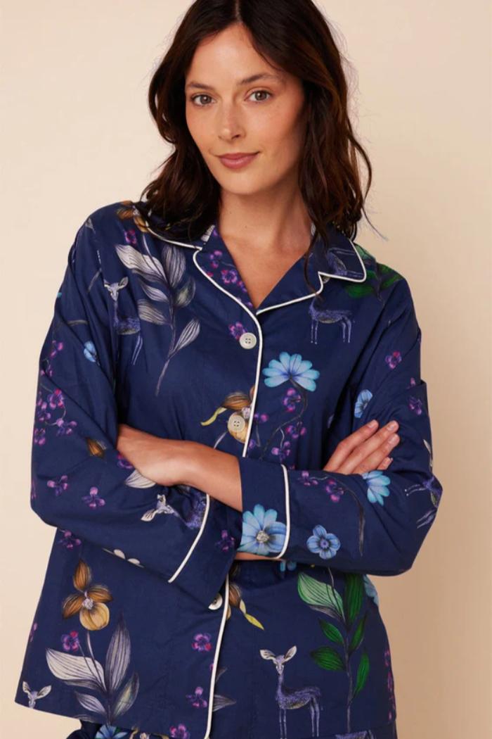 The Cat's Pajamas Deerly Luxe Pima Pajama Long Pajama Set Product Image