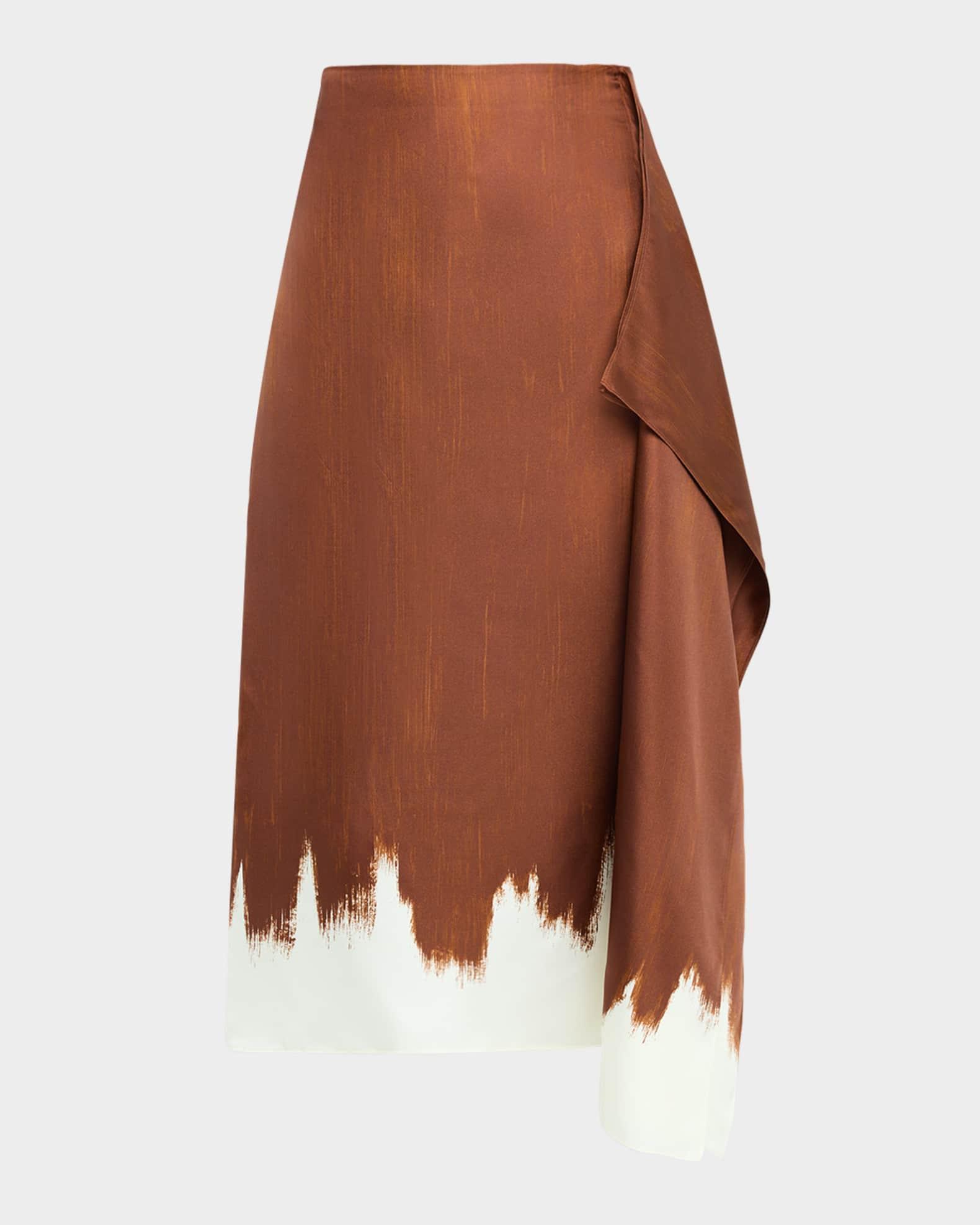 Amery Double Printed Silk Twill Skirt Product Image