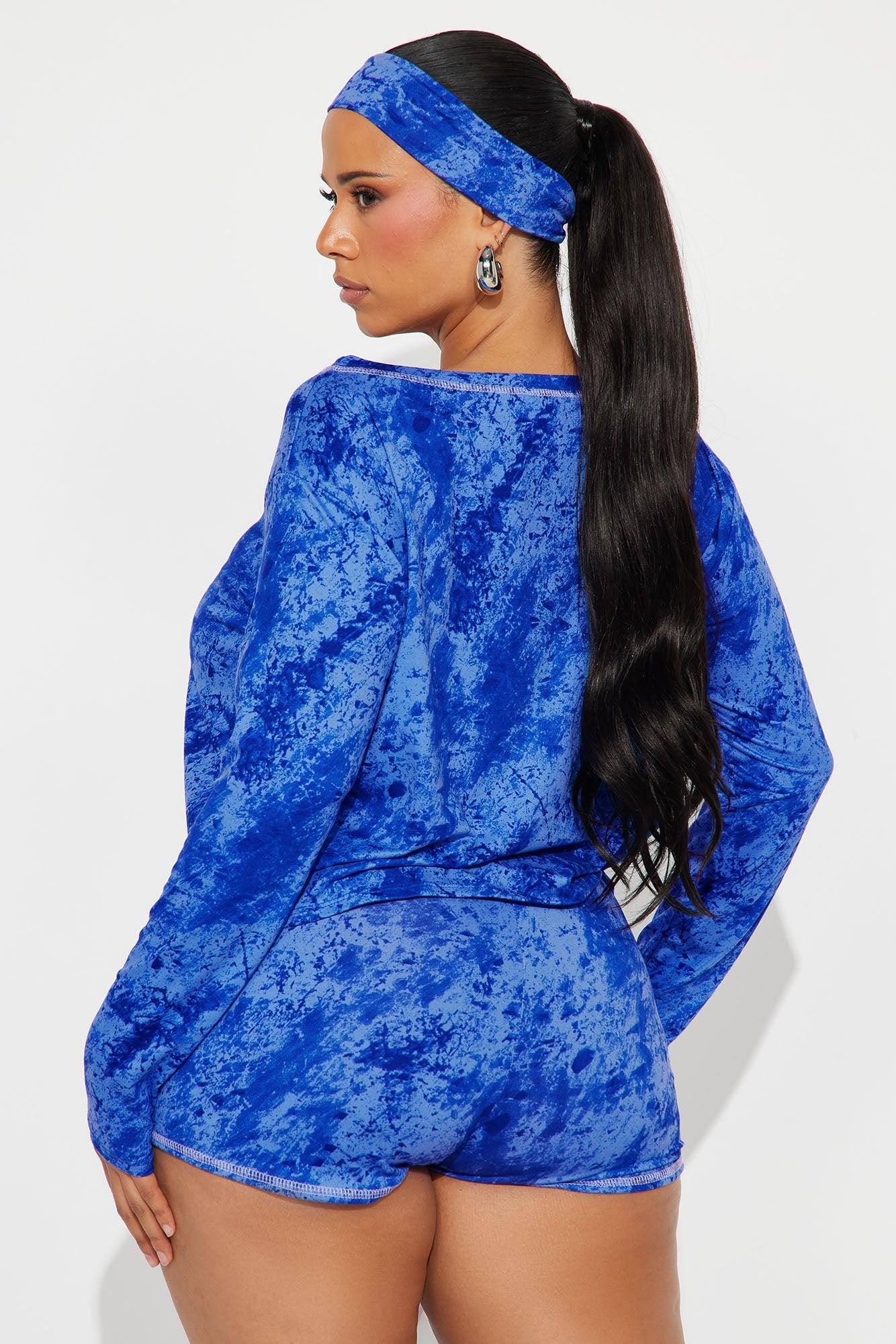 Viori 3 Piece Printed Short Set - Royal Female Product Image