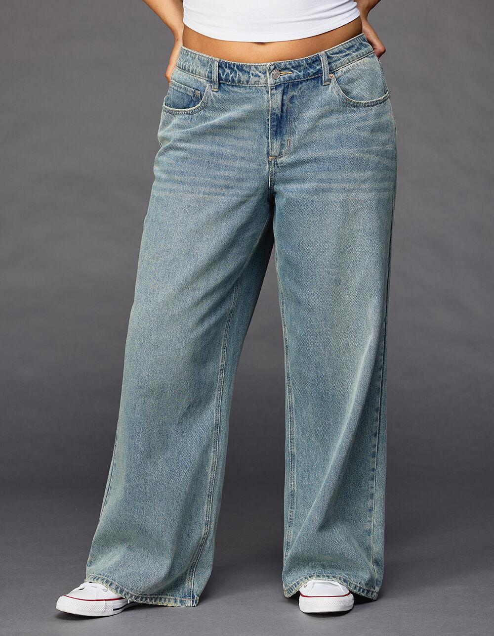 RSQ Womens Low Rise Baggy Jeans - MEDIUM WASH Product Image