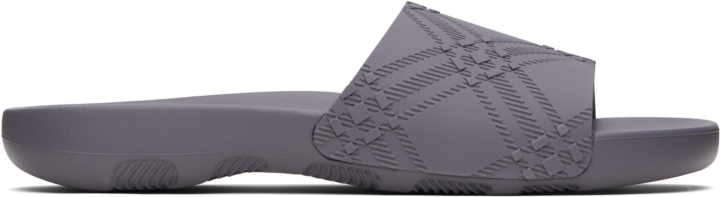 Gray Embossed Check Dive Pool Slides Product Image