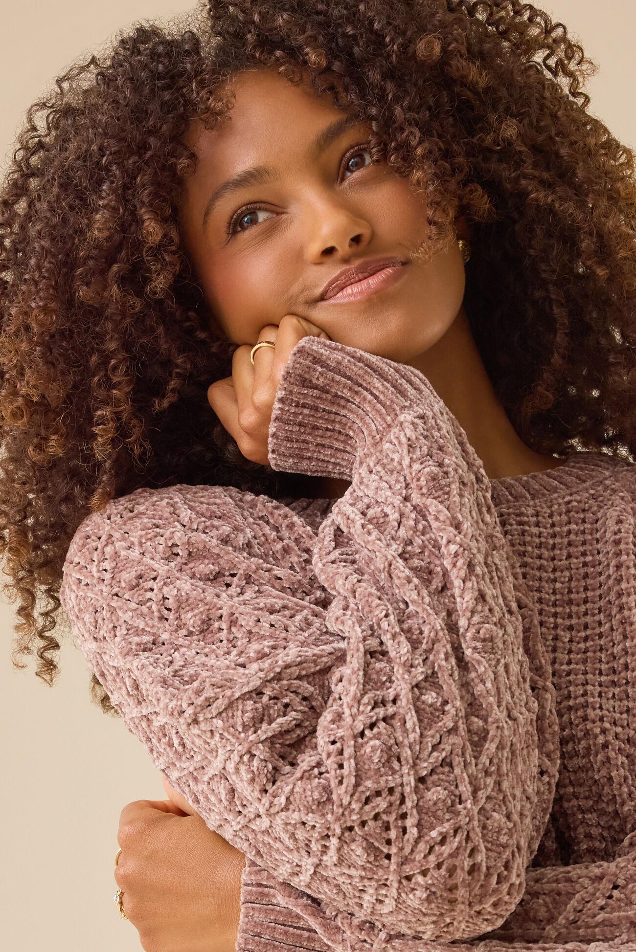 Hailey Chenille Pointelle Sweater Product Image