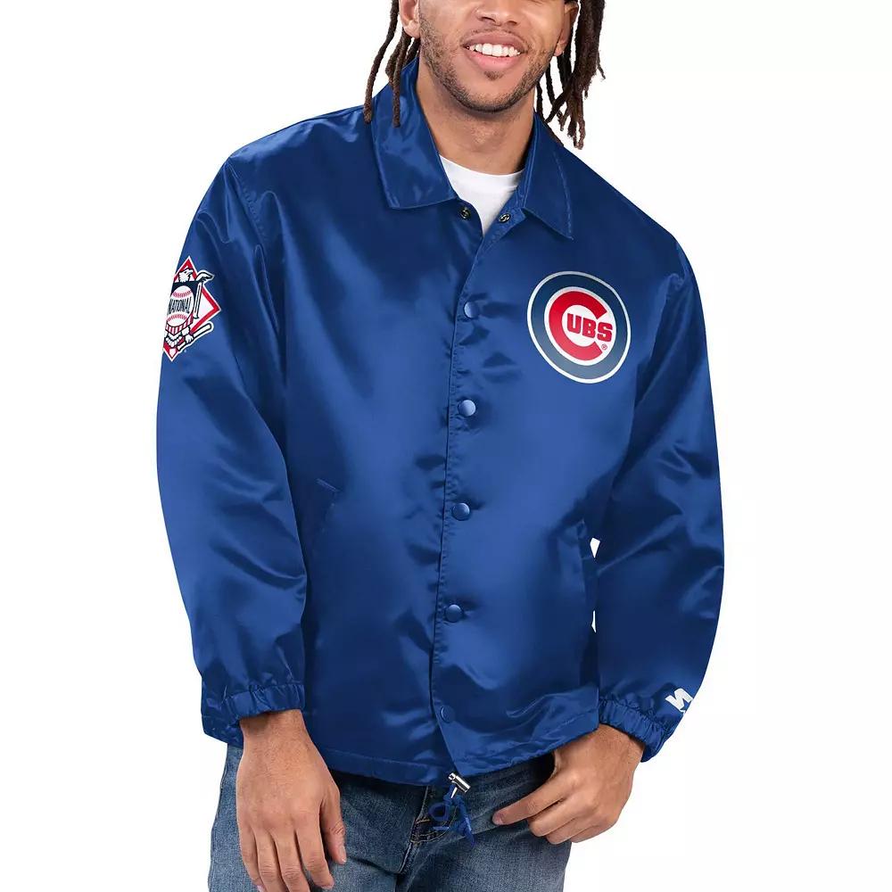 Men's Starter Red Boston Red Sox Option Route Satin Full-Snap Jacket,  Product Image